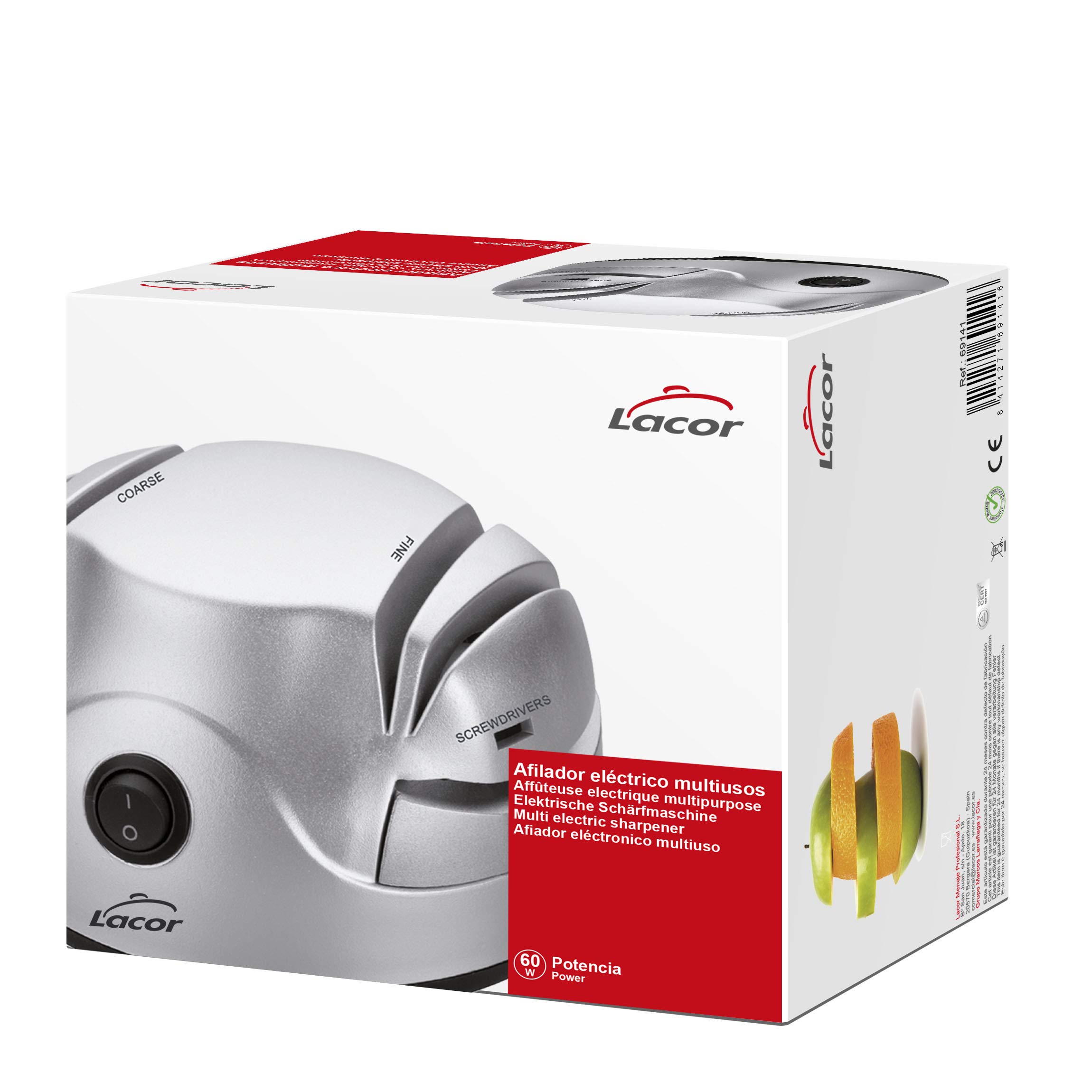 Lacor 69141- Affilatore per coltelli elettrico 60 W