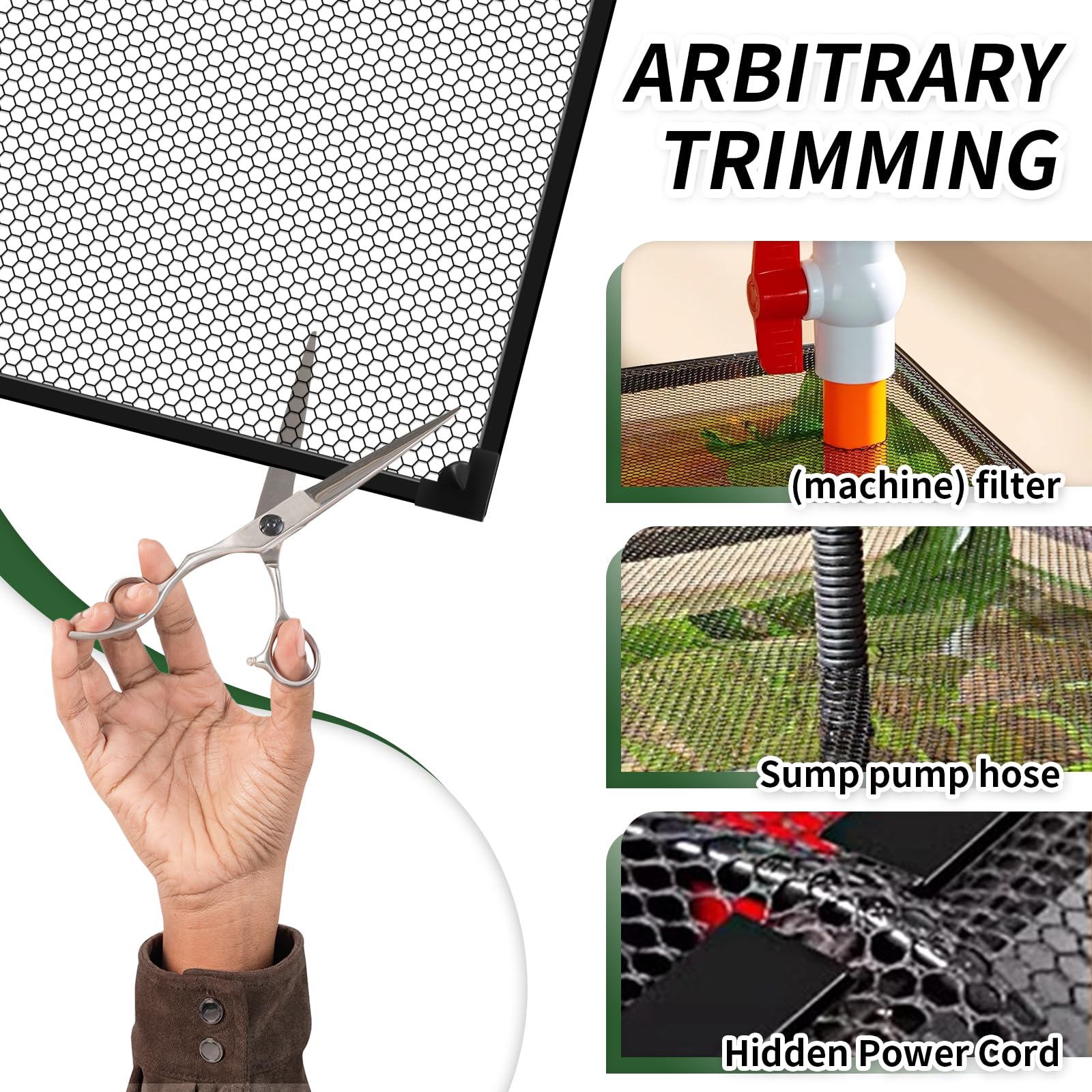 WEJIUAFB Magnetisch anti-springnet voor aquarium, mesh schermnet, anti-uitlaat deksel voor vissen en reptielen 100 x 40 cm een