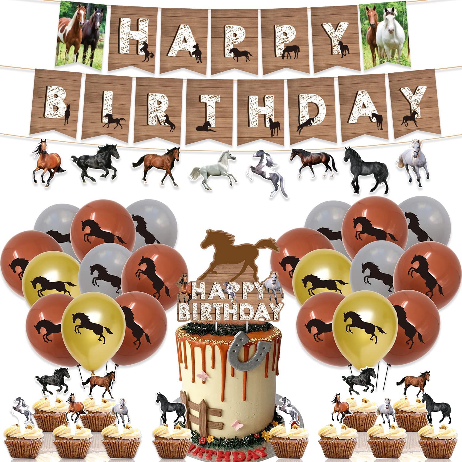 Buy AUTOYSUR Horse Birthday Party Decoration Pack, Horse Balloons