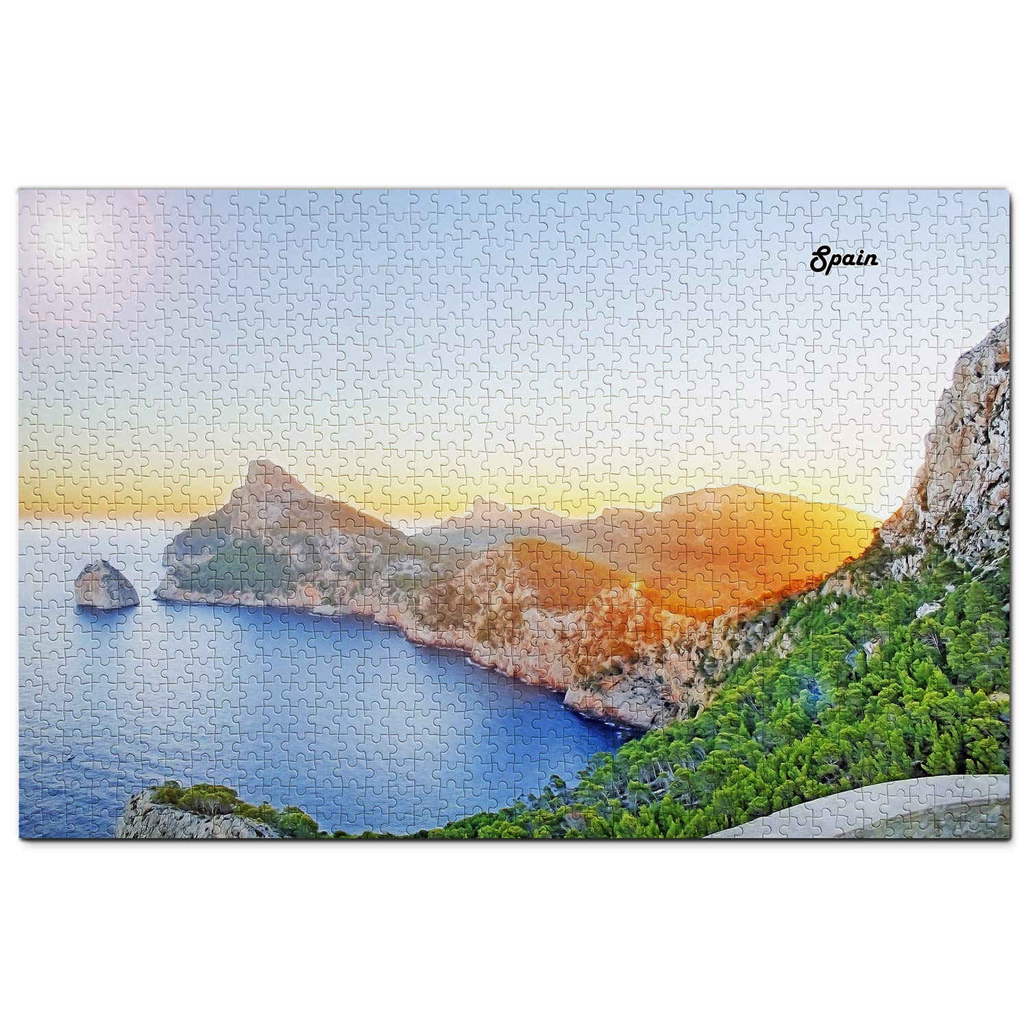 1000 Piece Alcudia Beach Mallorca Wooden Jigsaw Puzzle - Spain Travel Souvenir & Wall Art