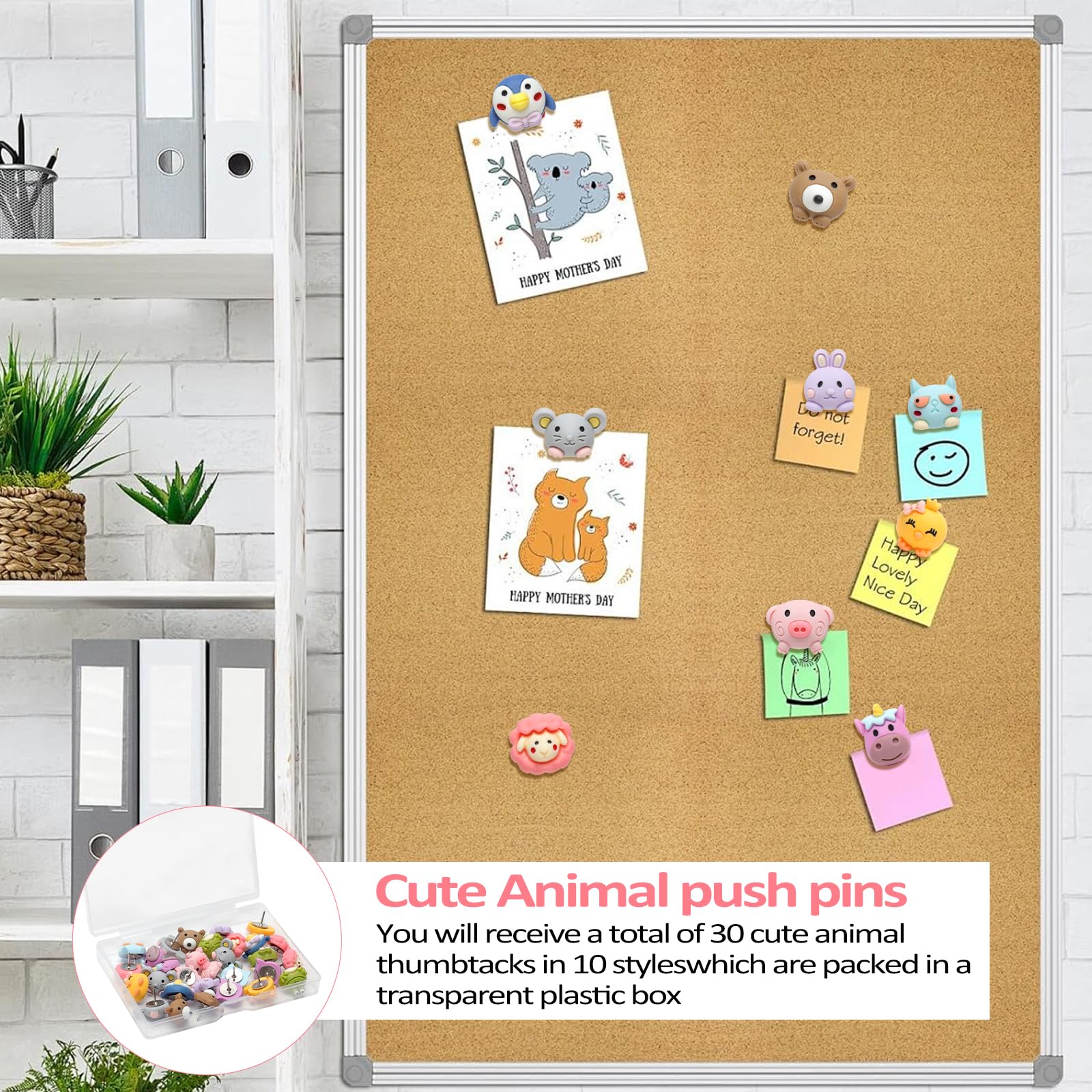 30 Punaises Amusantes En Forme D'animaux Motif Animal Mignon