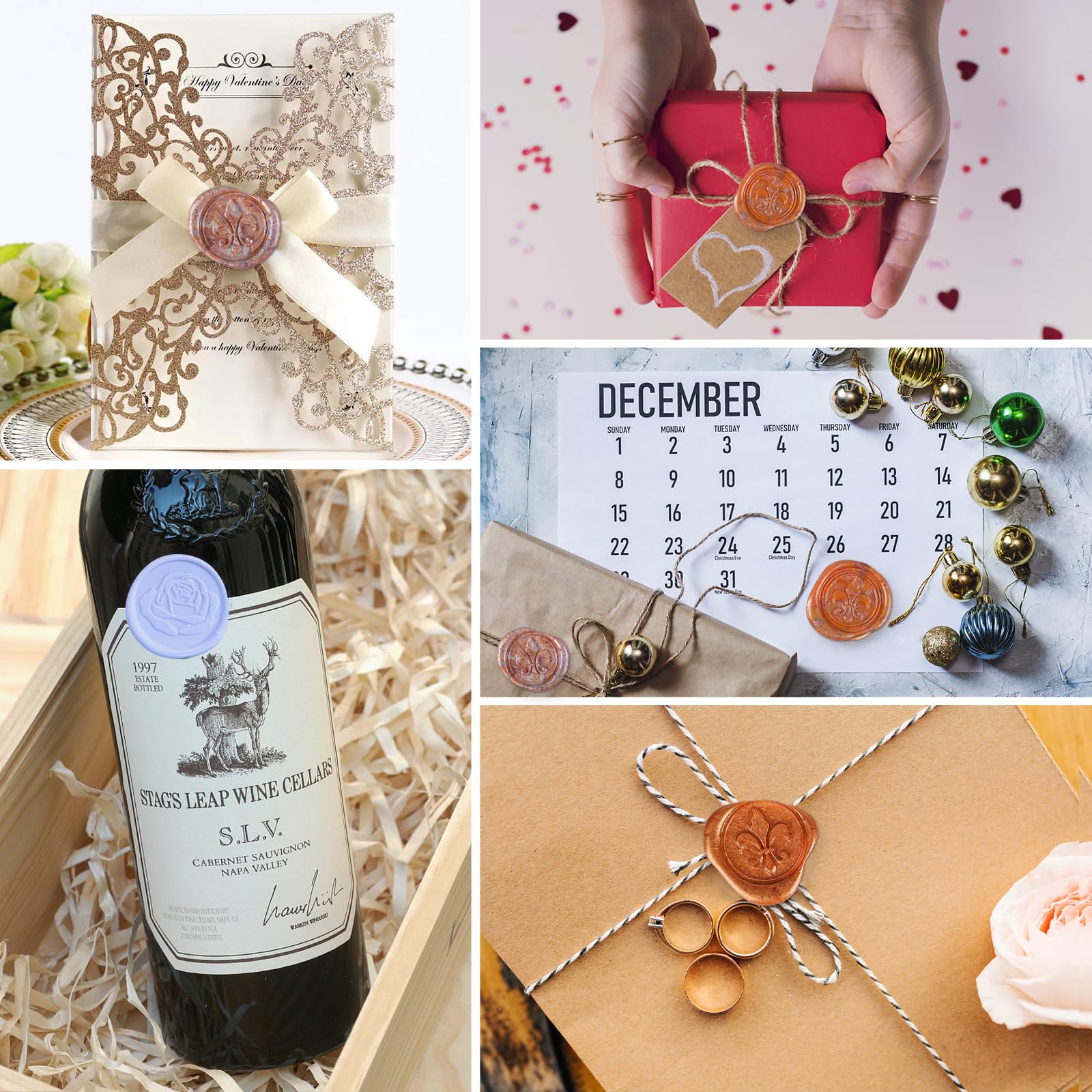 Kit Completo Ceralacca Per Sigilli - 620 Pezzi Con Timbro, Scaldacera E 24 Colori Per Matrimoni E Inviti - Foto 7