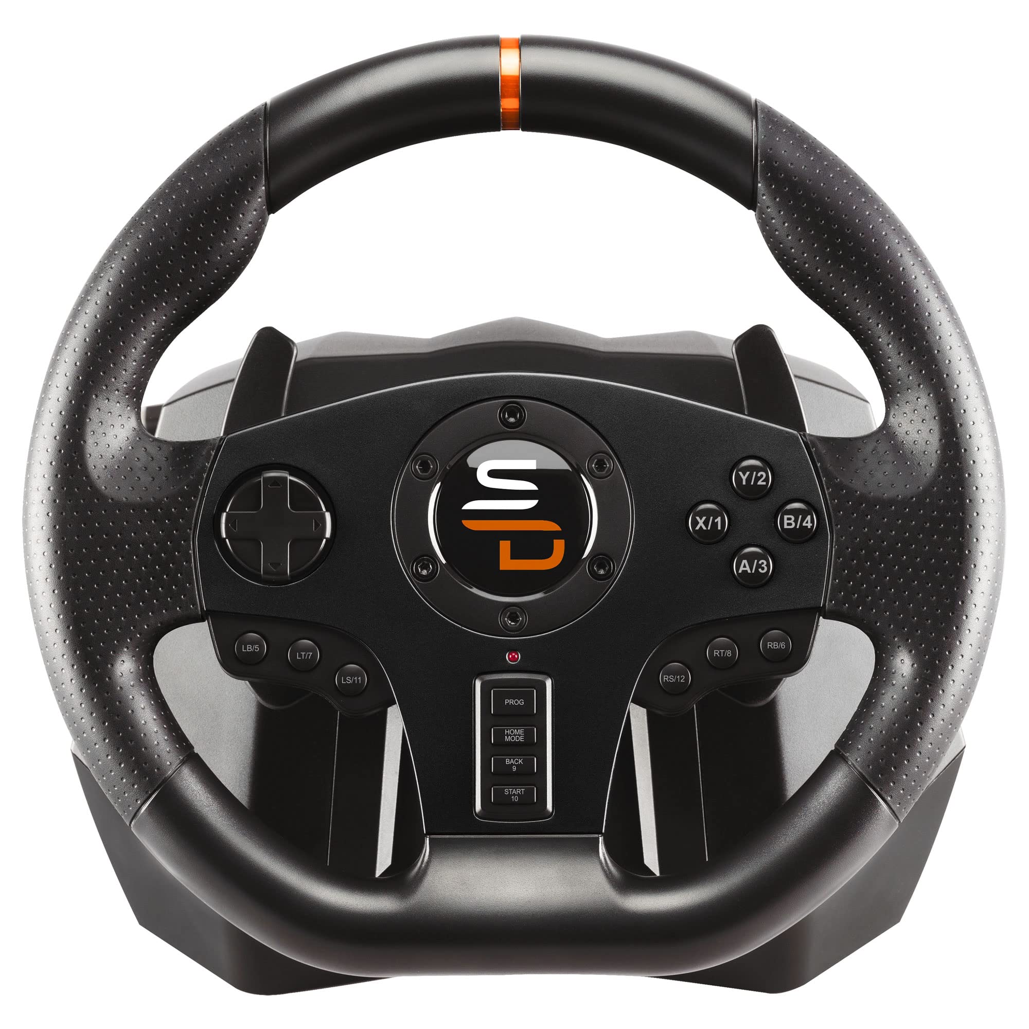 SUBSONIC Superdrive SV710 kierownica wyścigowa z pedałami nożnymi, łopatkami zmiany biegów i wibracjami – kompatybilna z komputerem PC (programowalna do wszystkich gier)