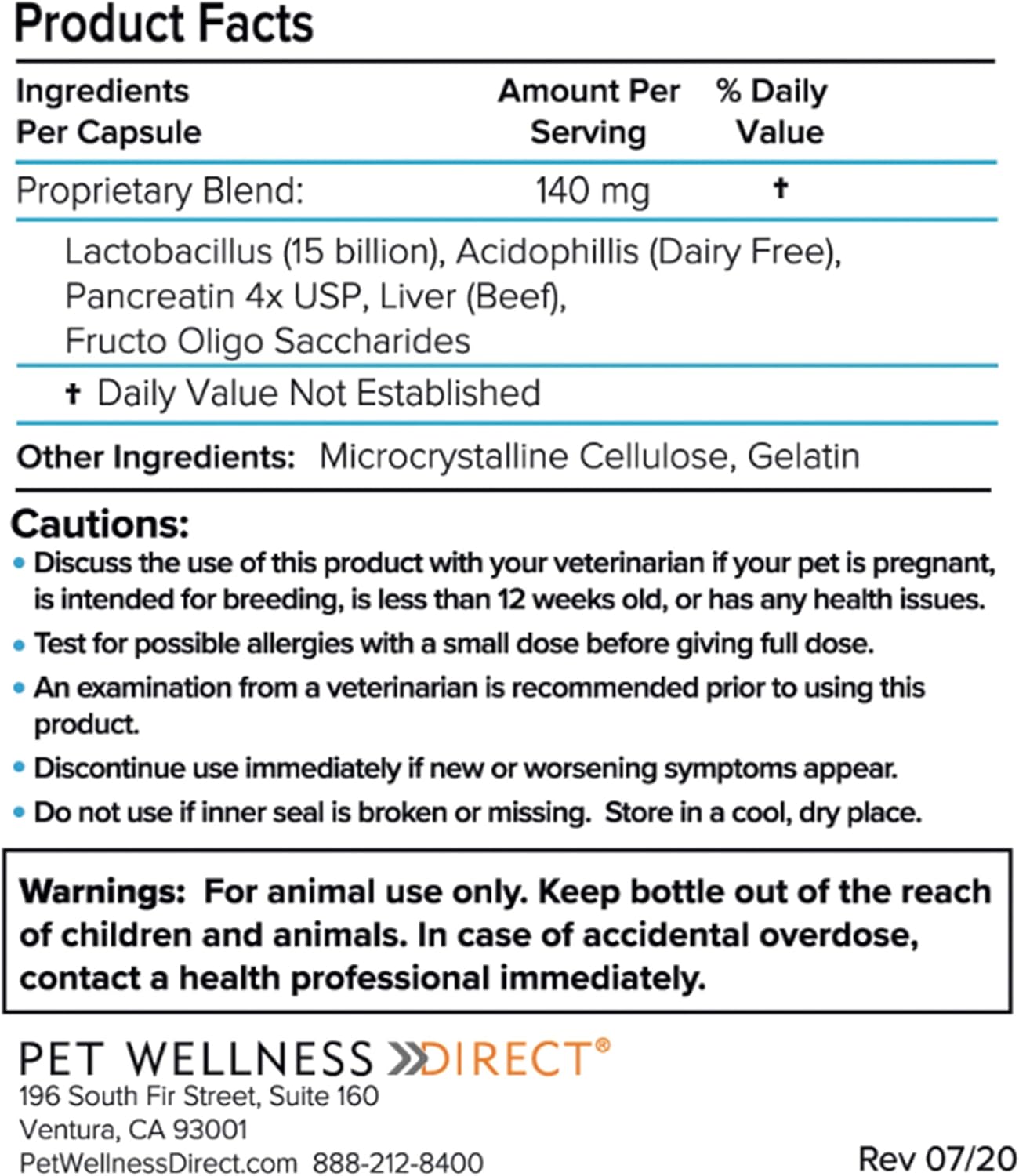 VetSmart Formulas Pet Probiotics for Dogs Supplement - Supports Digestive Enzymes for Nutrient Absorption - 15 Billion Active Probiotic Cultures Attack Inflammation to Prevent Infection : Pet Supplies