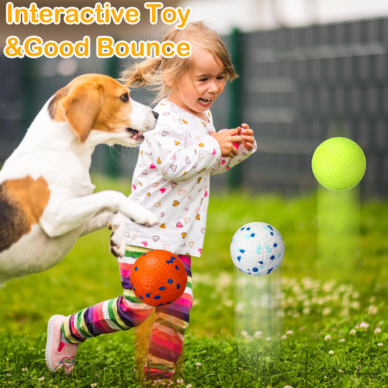 Jenaai Hundebälle für aggressive Kauer, Tennisball, 7,4 cm, unzerstörbar, langlebig, federnd, schwimmend, interaktive Hundebälle für große, mittelgroße und kleine Hunde und Welpen, 12 Stück (helle