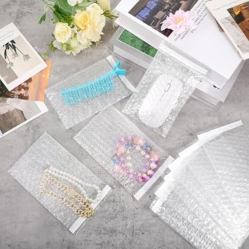 Kifmurase 120 Pcs Bubble Cushion Bags 4 x 6 Clear Bubble Wrap Pouches Double Wall Bubble Pouch Bags for Small Business Moving Shipping and Packaging Storage