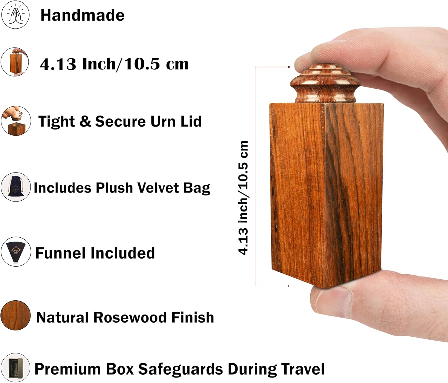 ZIYA Wooden Small Urns for Human Ashes Keepsake Set of 4 Miniature Urn Box for Human Ashes Adult Male Female Mini Memorial Cremation Sharing Urns for Ashes Men Women with Gift Case, Bag and Funnel