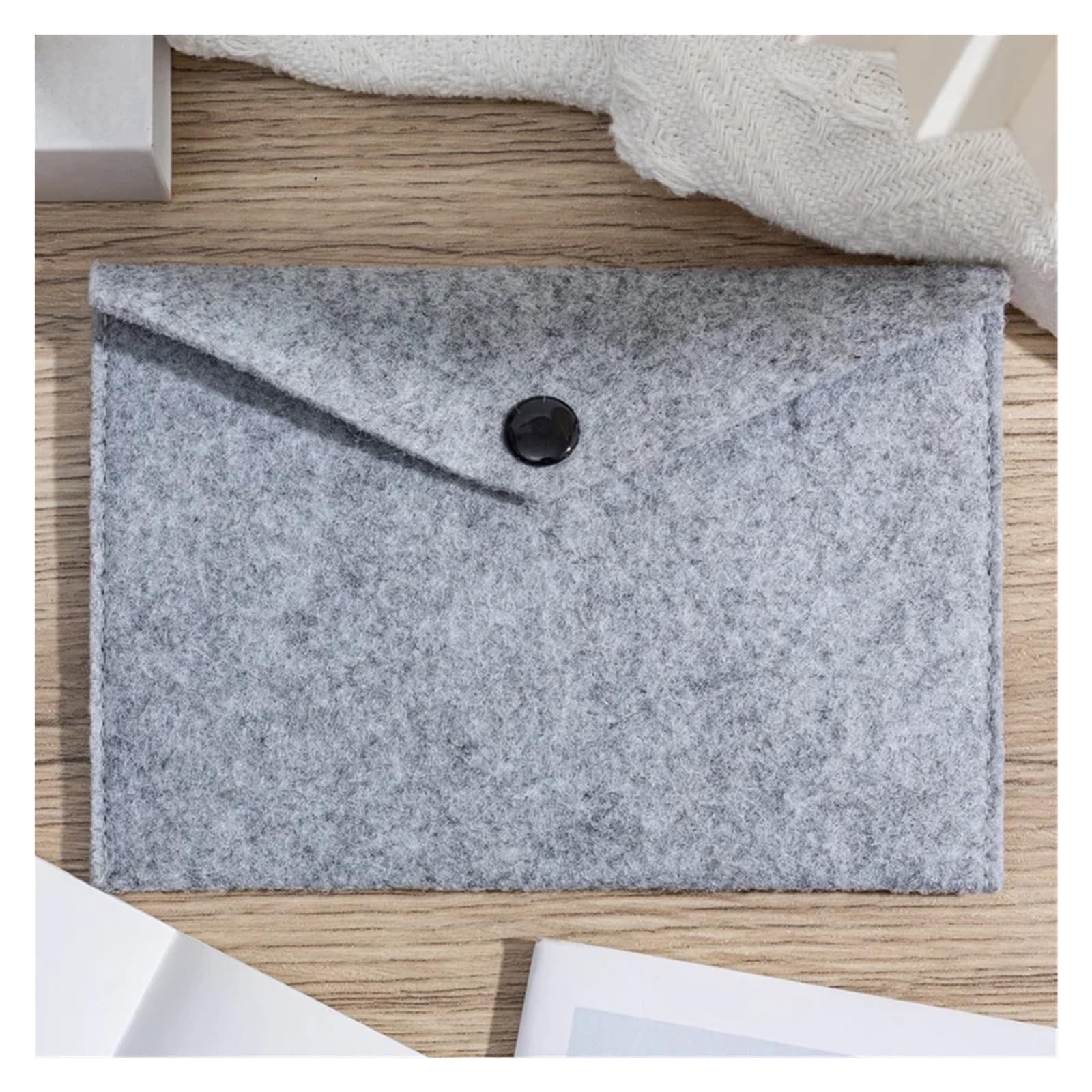Borsa Portadocumenti In Feltro Buste postali in feltro personalizzabili da 10 pezzi con bottone a pressione for un design personalizzato(Dark Gray,23x31cm)