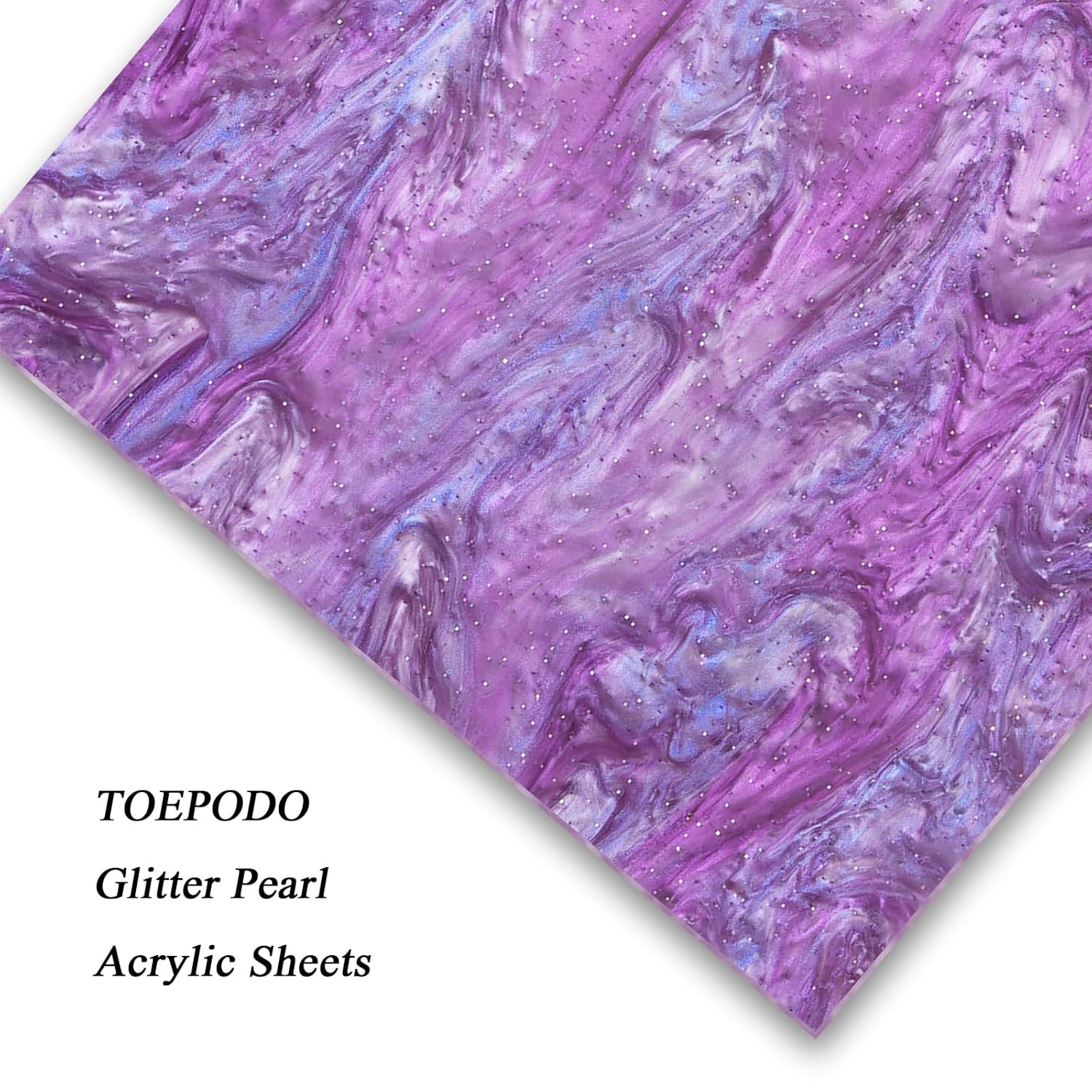 TOEPODO Pearl Cast Acrylic Sheets Pearlescent Glitter Acrylic Sheet 1/8 Thickness Acrylic Sheets for Laser Cutting for Art Design Crafting DIY Home Festival Decore (4, Sets, 8x12 Inch)