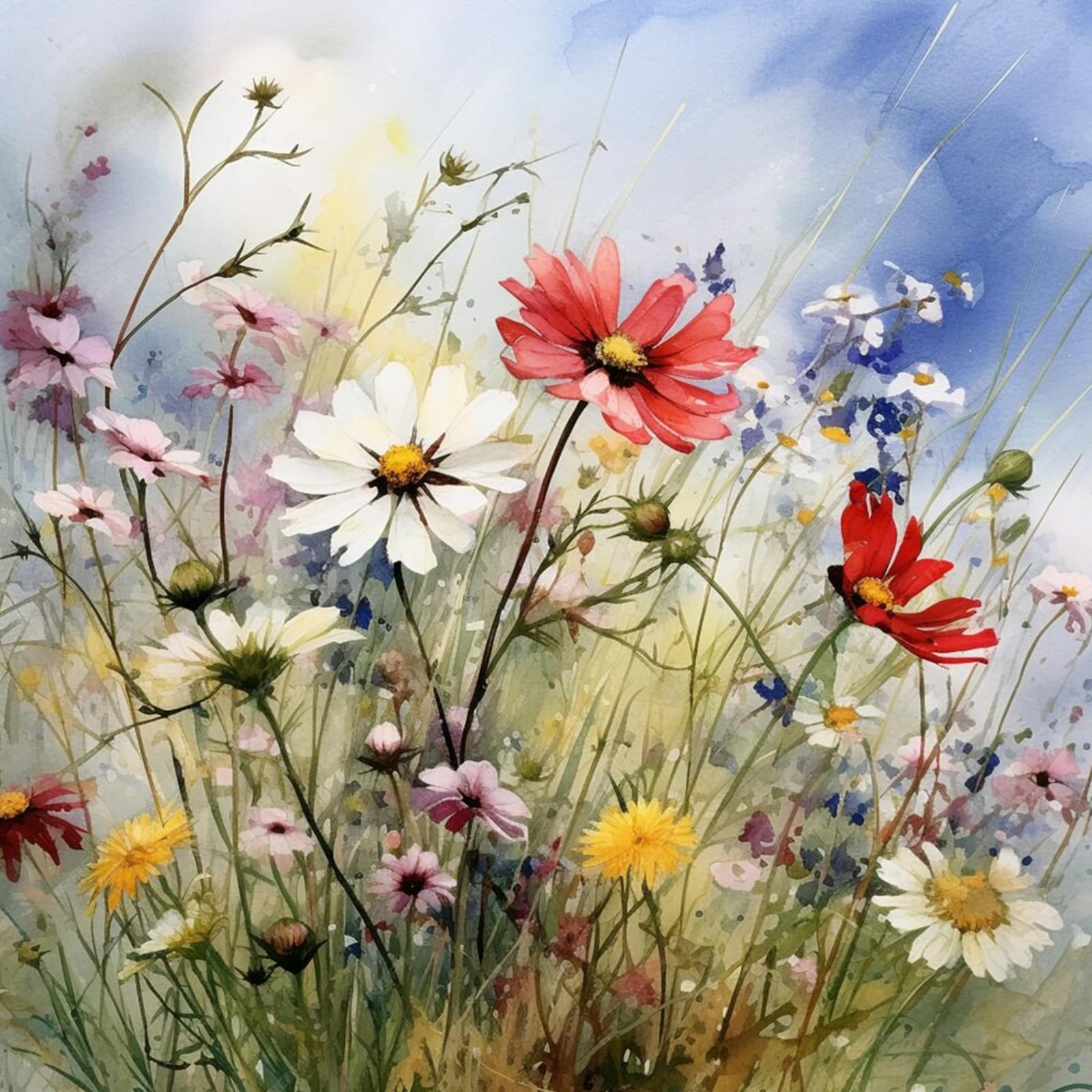 MEIYUDA 5D DIY Diamond Art Painting Kits Full Drill for Kids Adults Inflorescence, Diamond Art, Flower Crystal Cross Stitch Arts and Crafts Canvas Painting Kit for Home Wall Decor 30x30cm