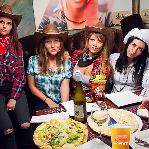 Miniatura 5 de Paquete de 150 vasos desechables de color rosa vaquera de 12 onzas para beber occidental, a granel para vaquera, despedida de soltera, última fiesta