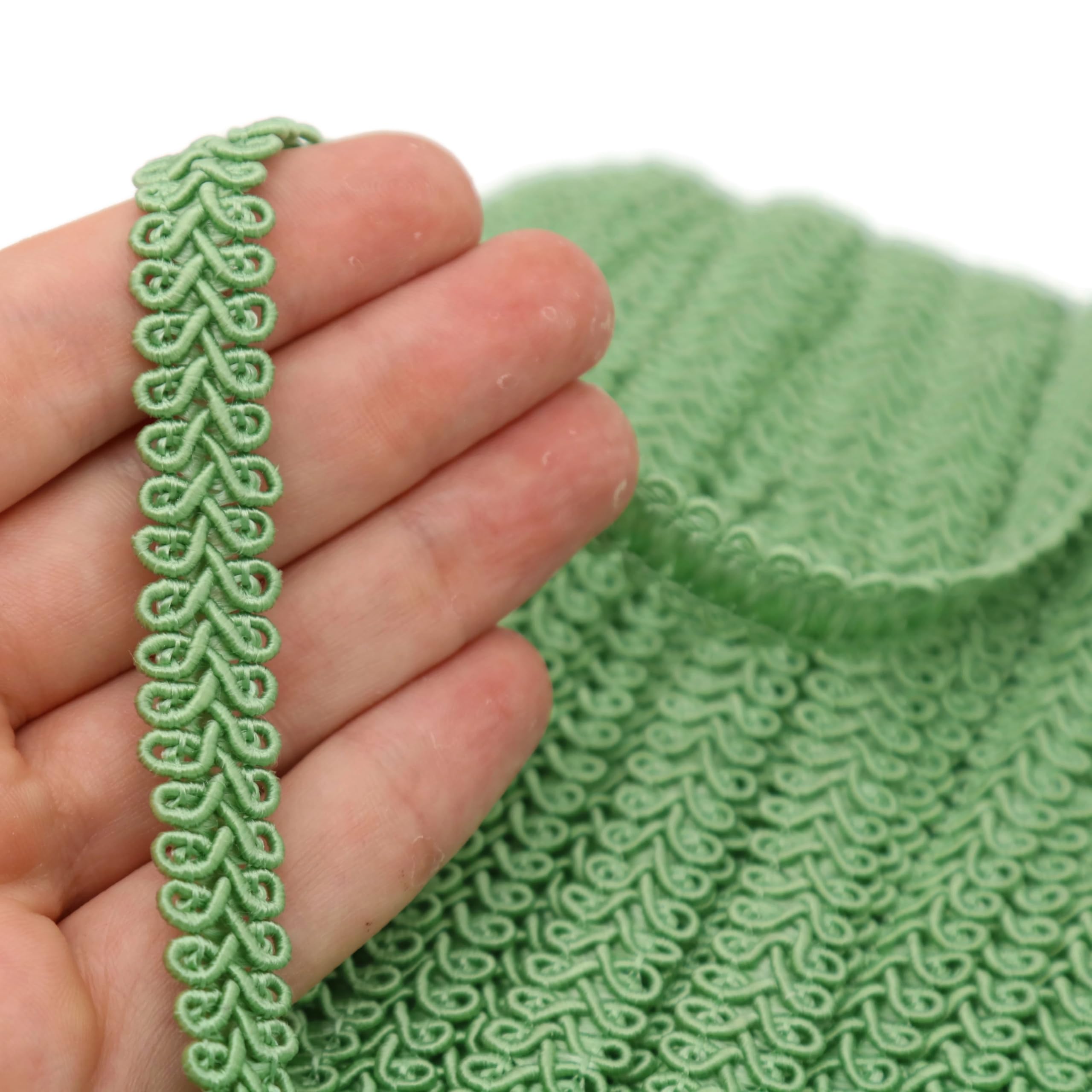 Borde Trenzado De 3/4" Para Proyectos De Decoración Del Hogar. Verde