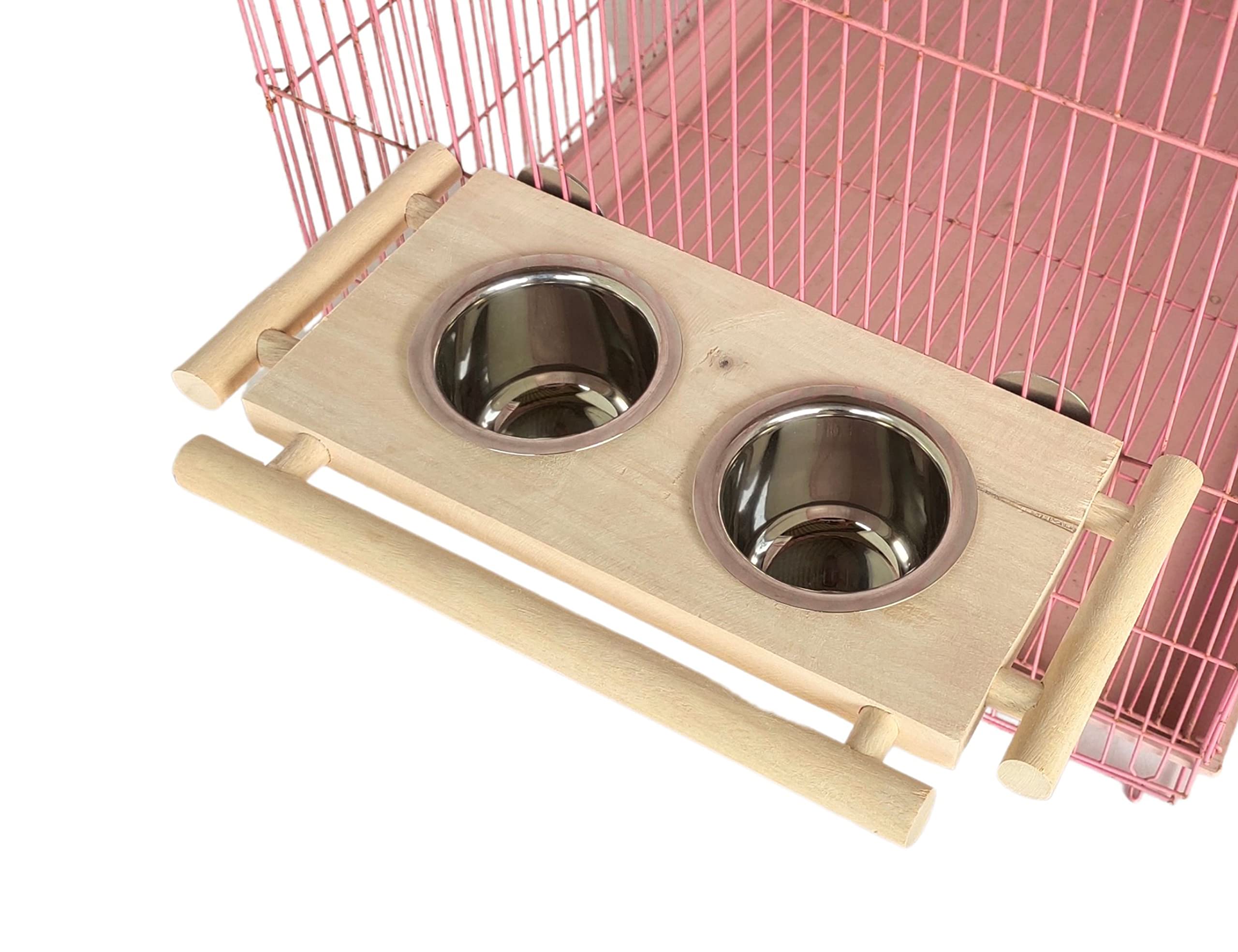KSK Bird Parrot Water Food Feeding Double Bowls Cage Stainless Steel Bird Feeder for Water Food Feeding, 31.5 X 17.5 X 6.75 Cm (B07JQSDF9B) Amazon Price History, Amazon Price Tracker