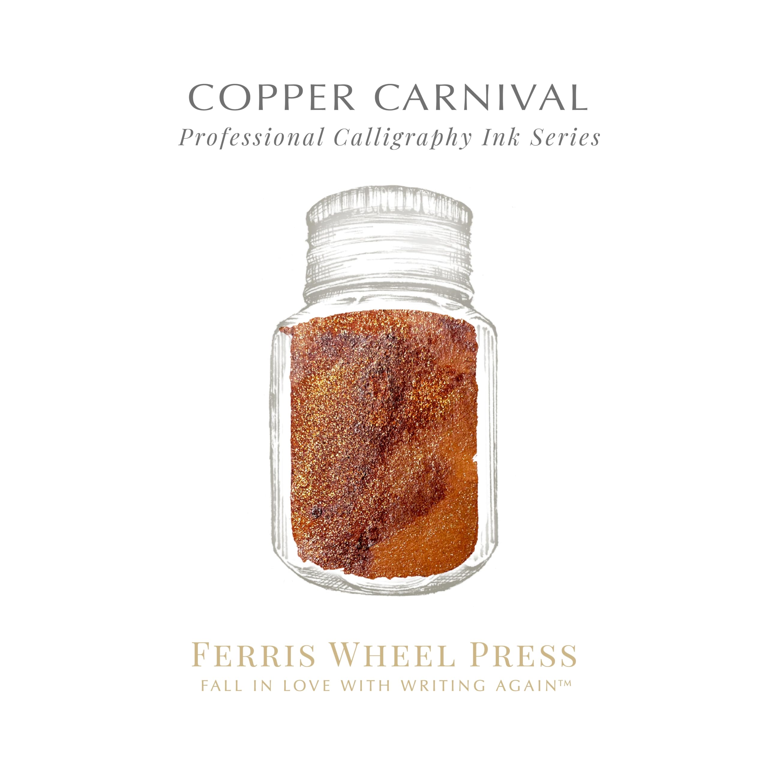 Ferris Wheel Press, Calligraphy Ink, Deep Orange, 28ml, 28 ml - Image 2