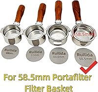 Vista 2 de Paquete de 2 pantallas de disco de espresso de 2.303 in, reutilizable, 0.067 in de grosor, 150 μm, acero inoxidable 316, filtro de café profesional