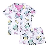 Disney Girls&apos; 2-Piece Loose-fit Button Down Pajama Set&comma; Soft & Cute for Kids