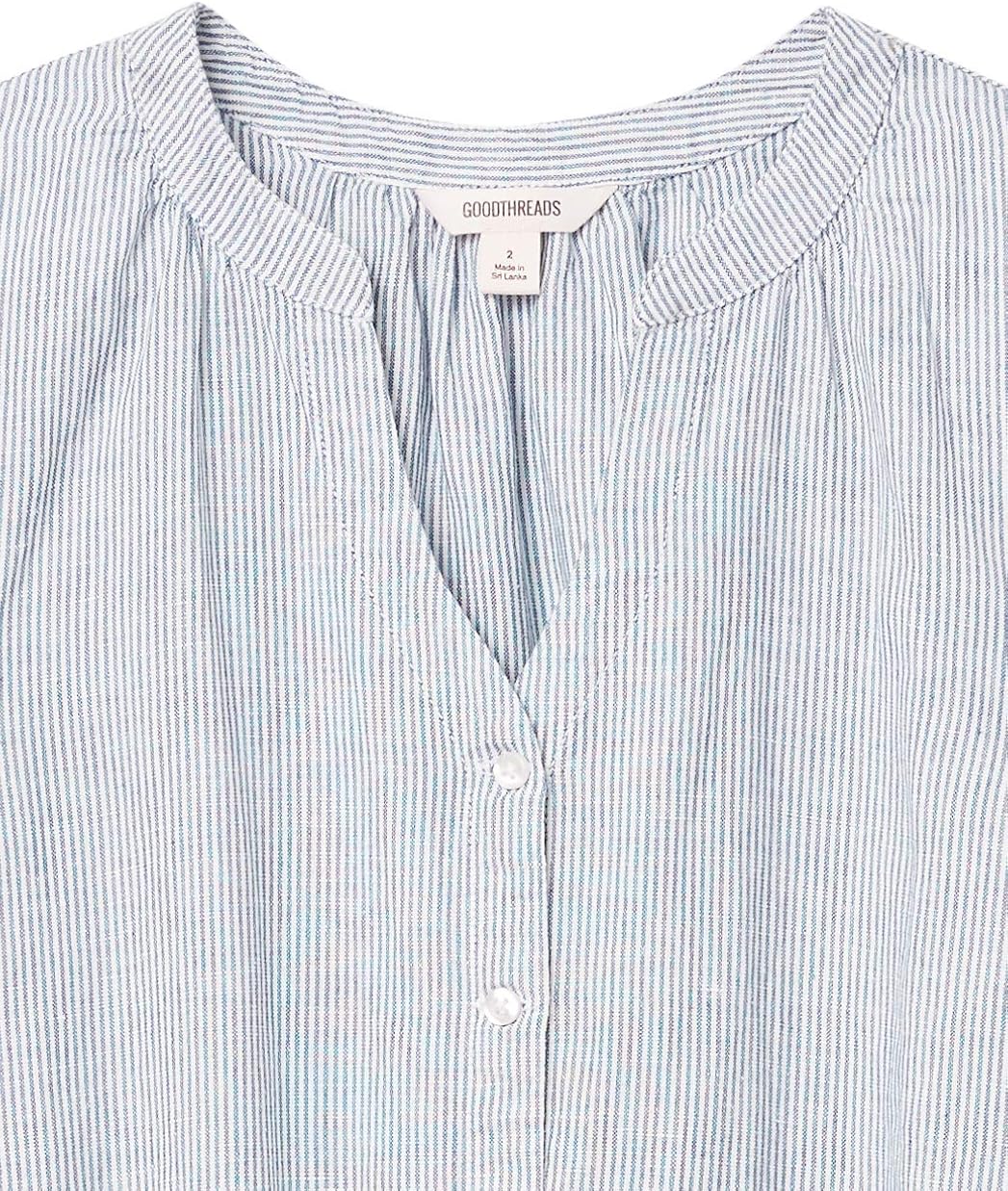 Goodthreads Women's Washed Linen Blend Button-Front Romper