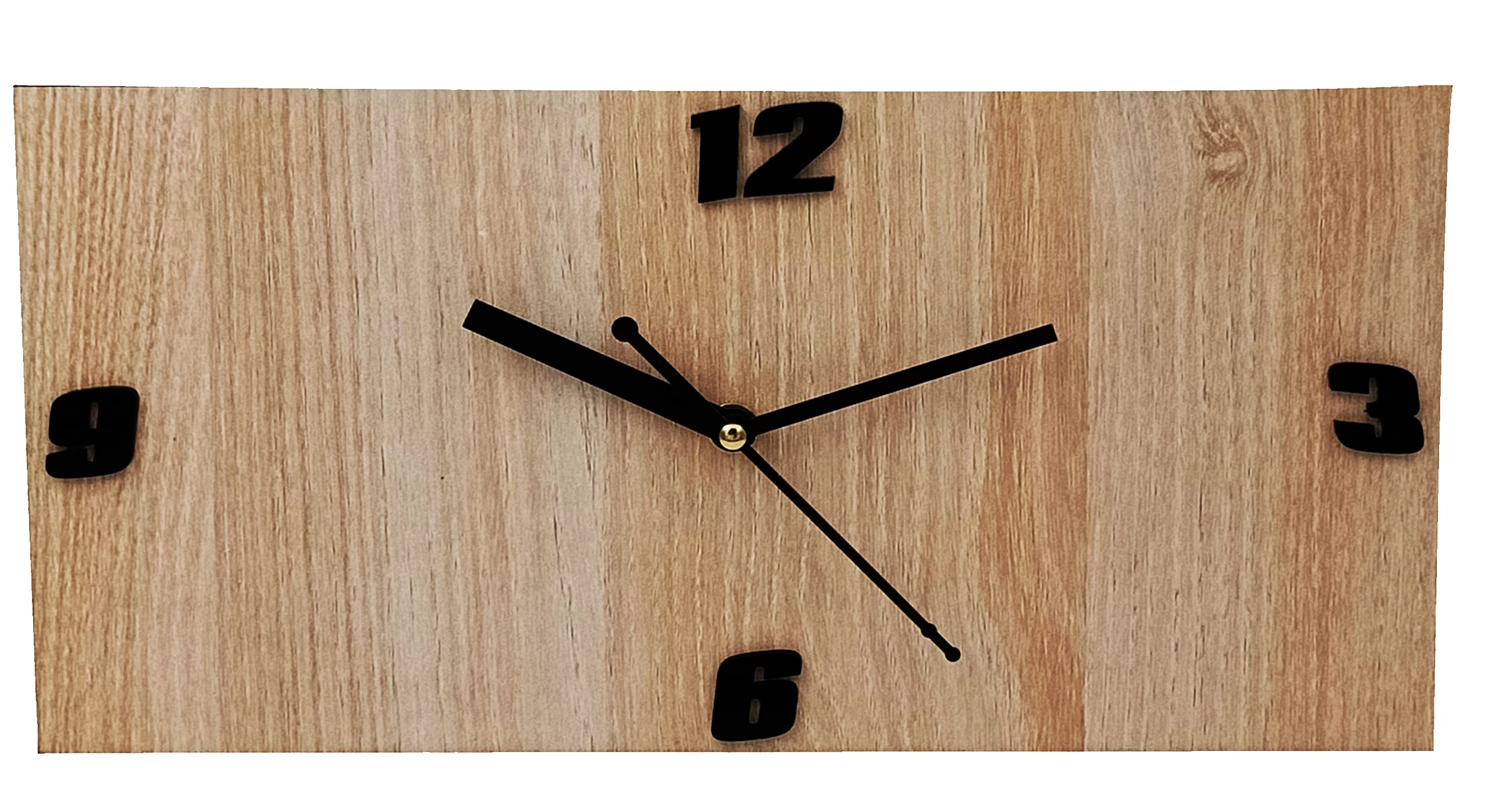 mdf wooden clock for bedroom, kitchen, livingroom,office wall clock | attractive stylish square shaped analog wall clock (30cm x 15cm) (white wood)