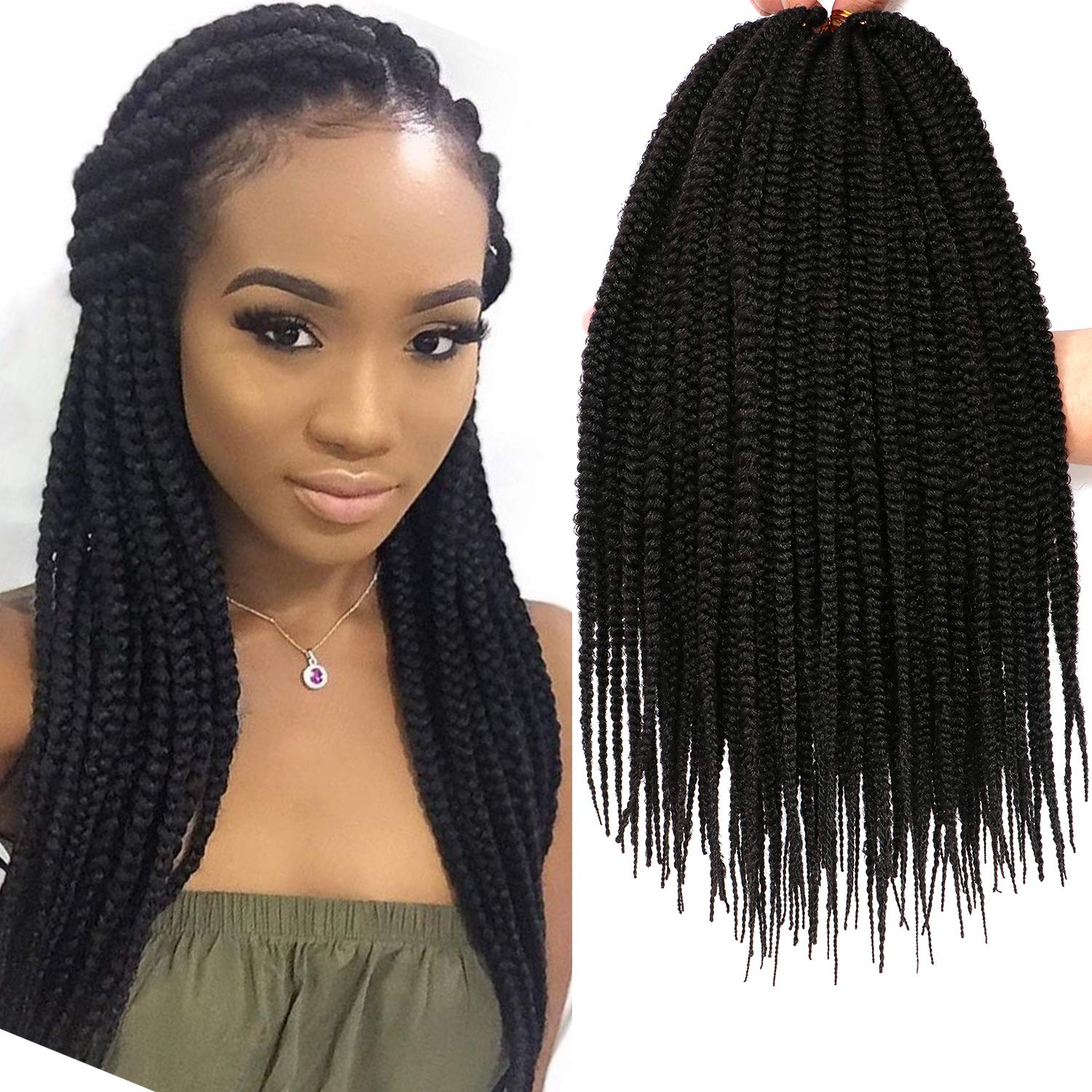 Buy 7 Packs 14 Inch Box Braids Crochet Braids Hair Extensions Synthetic