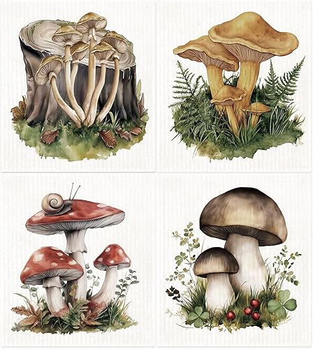 Morigins Paños de cocina suecos, paños de cocina florales, paños de esponja absorbentes reutilizables y trapos de cocina reutilizables