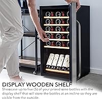 Vista 2 de Whynter FWC-341TS - Refrigerador de vino de acero inoxidable con 34 botellas con estante de exhibición y control digital, color gris