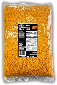 Bearded Butchers High-Temp Cheddar Cheese 2.5 lbs – Shelf-Stable 1/4" Cubes for Up to 25 lbs of Meat, 400°F High-Temperature Cheese – Ideal for Sausage Making, Brats, Snack Sticks, Burgers, and More