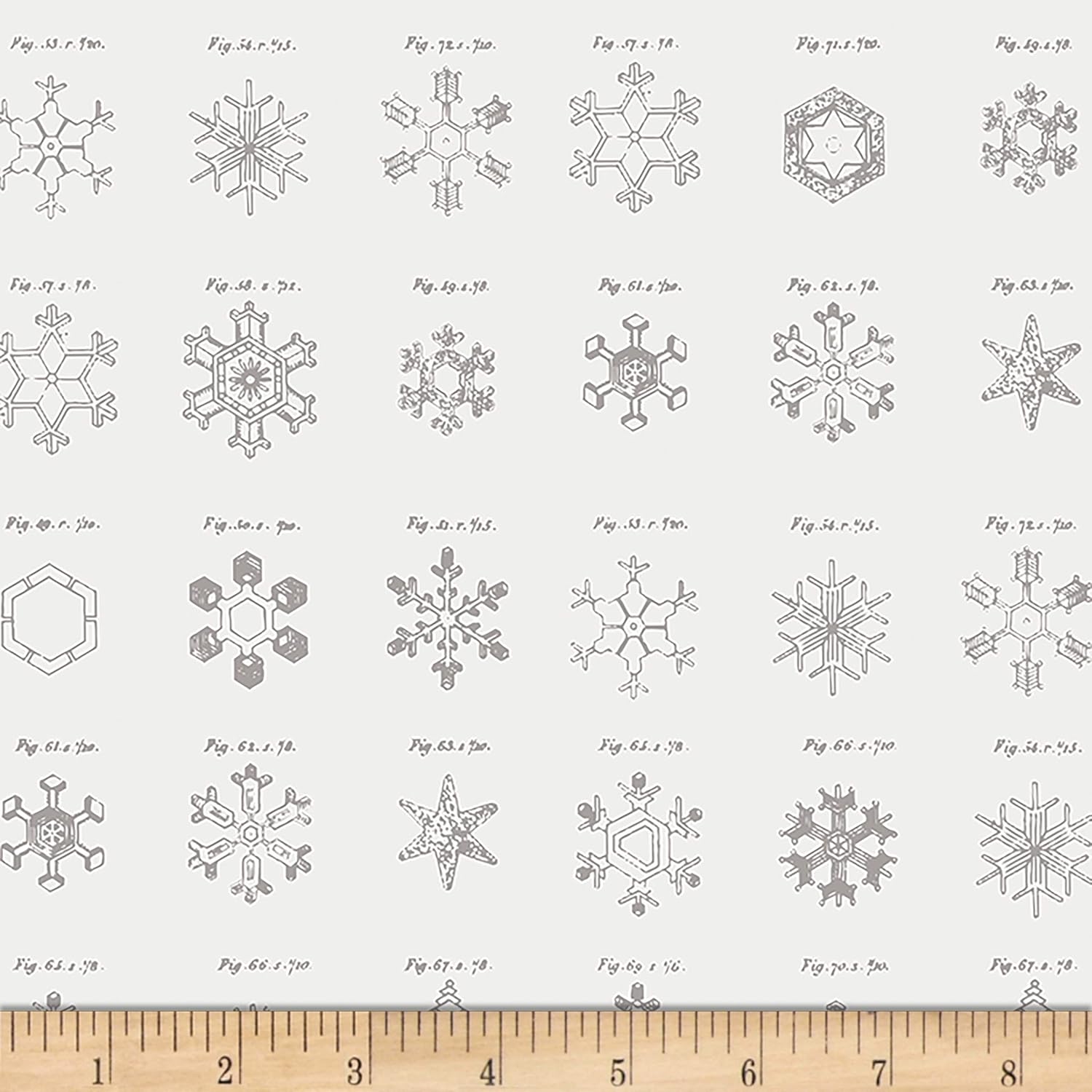 Art Gallery Fabrics Art Gallery Little Town Snow Crystals Ash Fabric, White