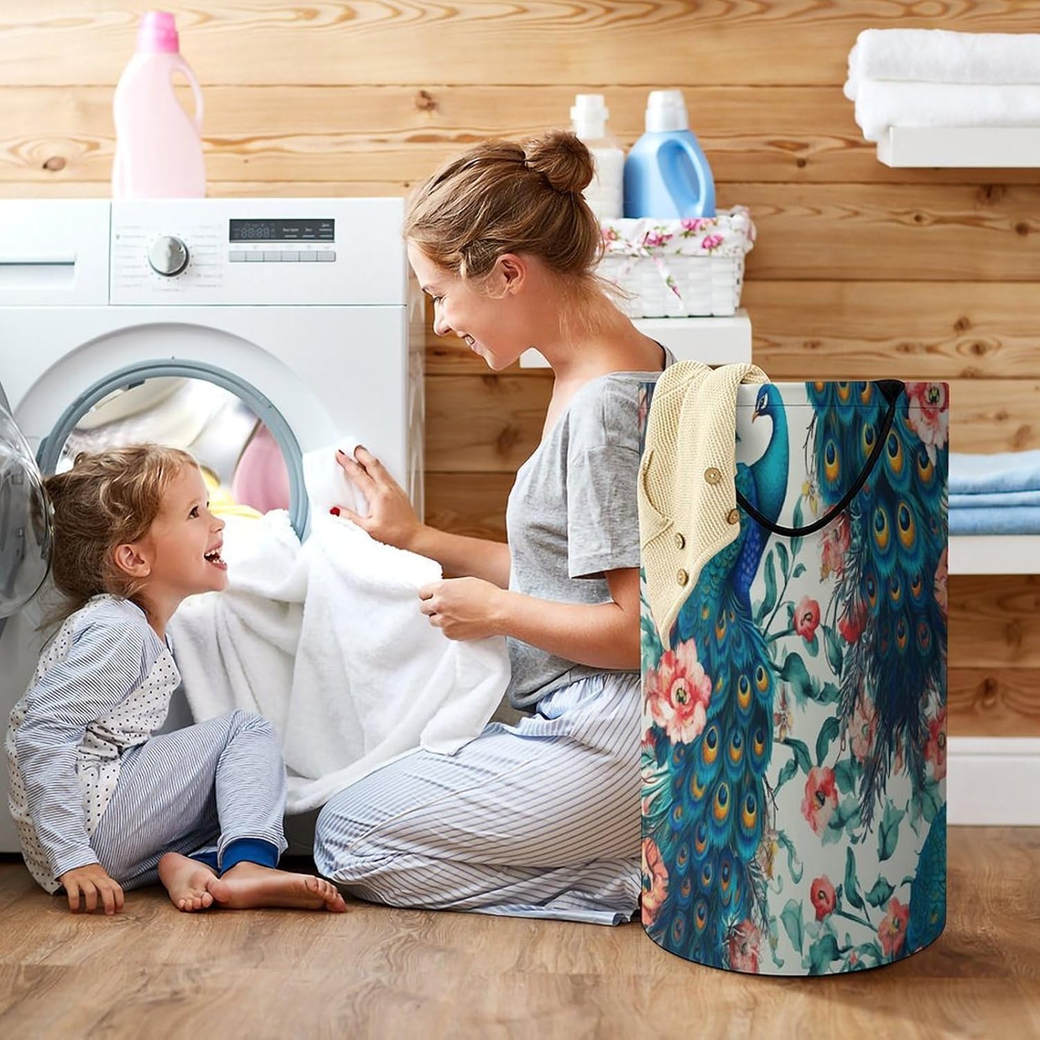 Dirty Clothes Basket Extra Large 110l Open Top Laundry Hamper With Portable Carry Handles, Foldable Waterproof Clothes Basket Spacious Laundry Bag For Bedroom Bathroom Laundry Room Dorm
