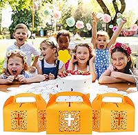 Vista 5 de KAZIPA 50 cajas de regalo de bautismo (caja grande (oro))