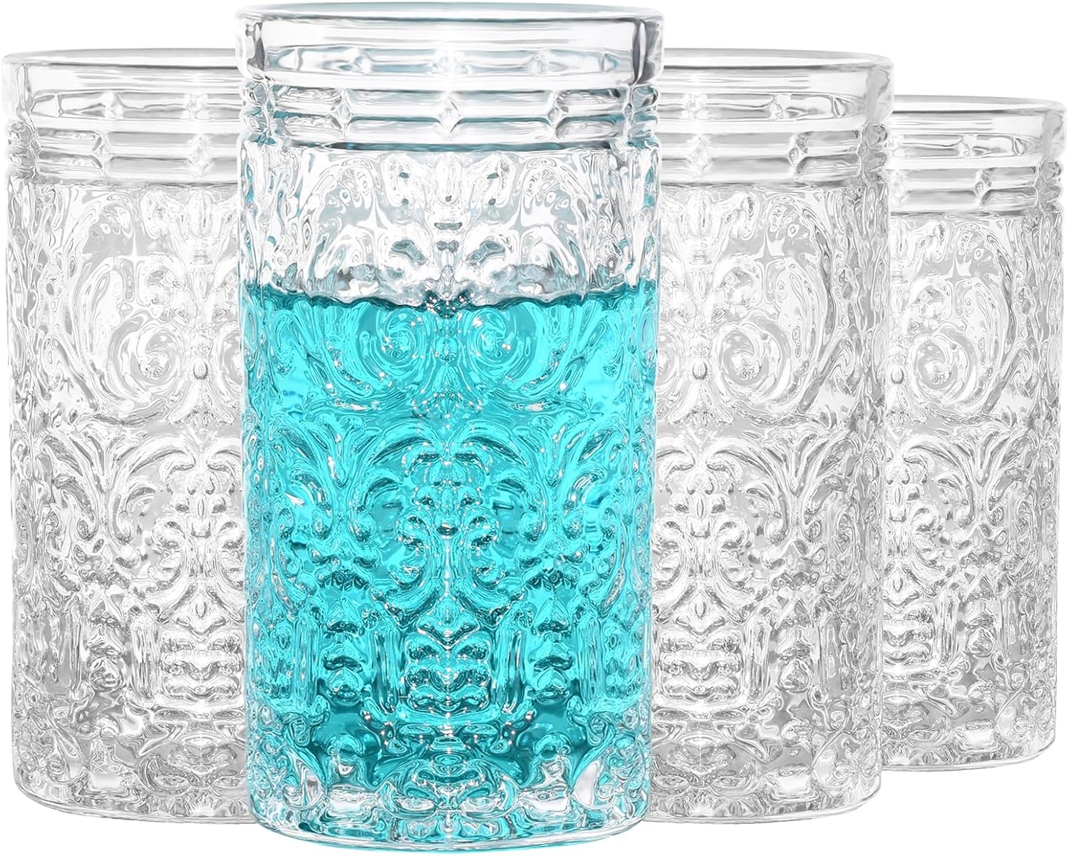 Wongblee Highball Glasses Set of 4, All Purpose Drinking