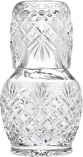 Godinger Shannon Night Water Carafe with Tumbler Glass - The Carafe Holds 16 oz, The Cup 8 oz