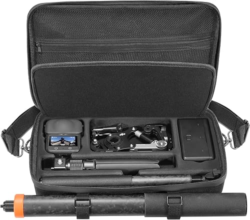 AMAZEAR Estuche de transporte para accesorios DJI Osmo 360, bolsa de viaje portátil de nailon Osmo360 para cámara de acción con correa para el