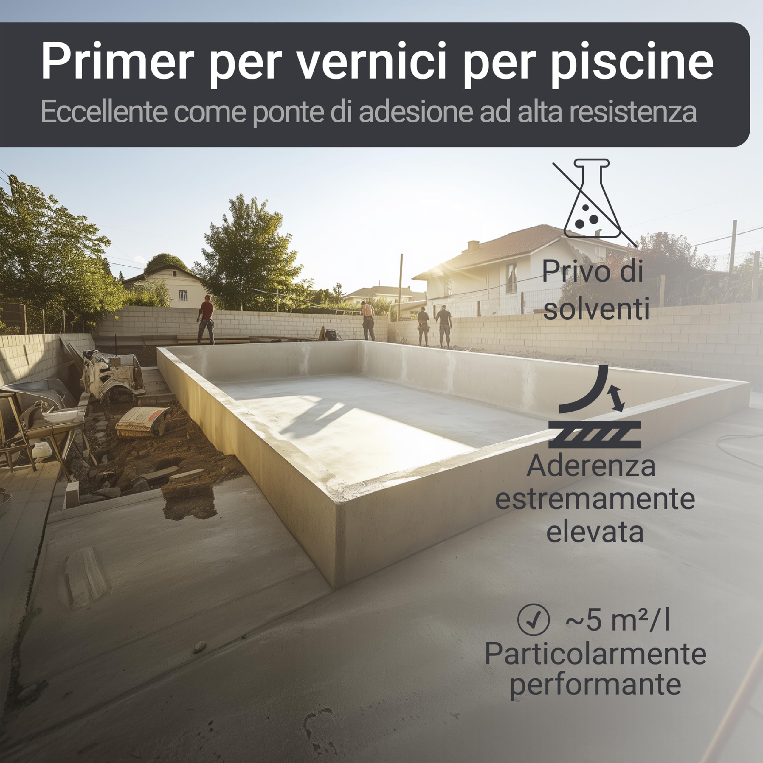 WO-WE Fondo Primer per piscine SL708 Aggrappante speciale Pittura Pool l 10kg