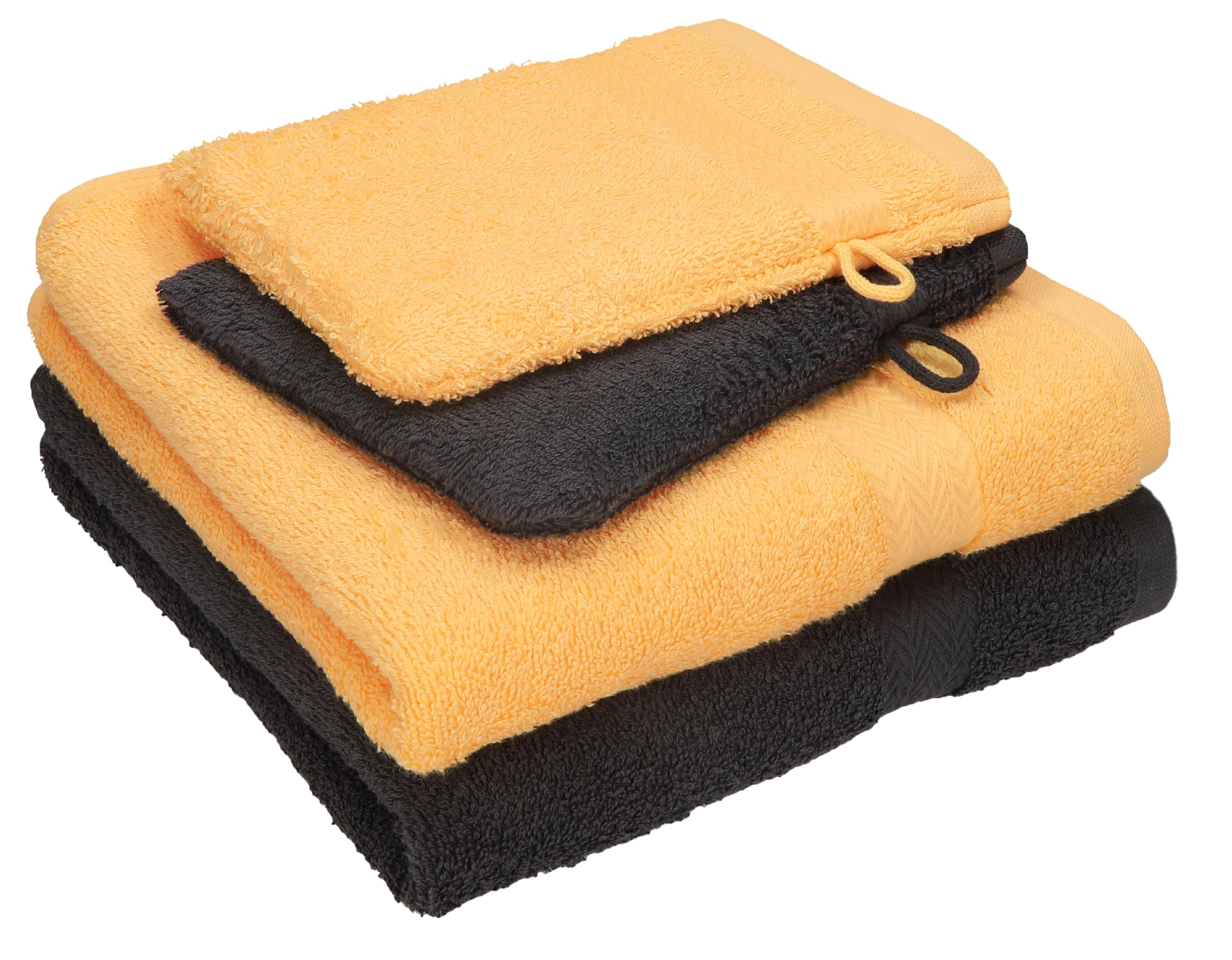 Serviettes Visage Premium Lot De 10 Gants De Toilette Betz 16x21cm - 100% Coton Premium - Couleur Noir - Qualité Allemande Textile Bain Qualité