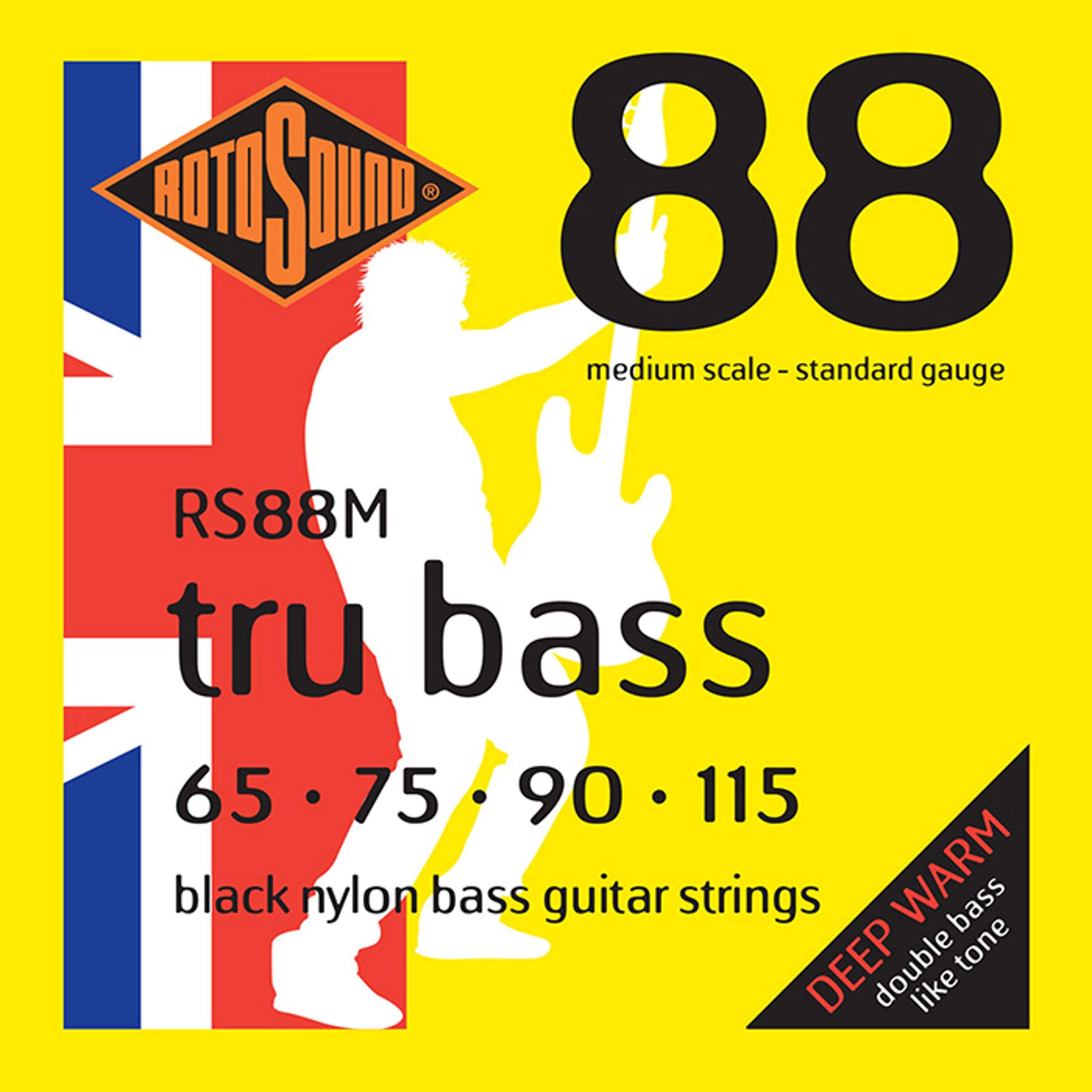 Bass Guitar Strings Black Nylon Flatwound Medium Scale 4-String Set
