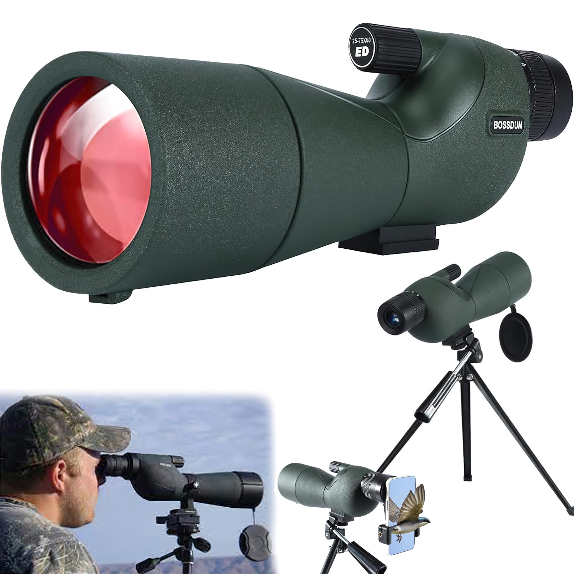 ARKZO Monoculars for Long Distance 25-75x60, Monocular Telescope with Tripod, Spotting Scope for Camping, Wildlife Viewing, Bird Watching, Hunting, Travelling, Extra-Wide View-image-45