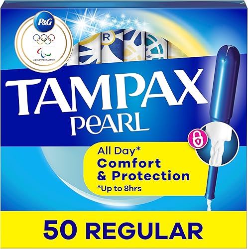 Tampax Pearl Tampones para Mujeres, con Trenza LeakGuard, Absorción Regular, Sin Fragancia, 50 Piezas
