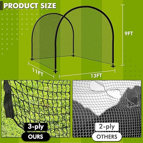 Miniatura 2 de Baseball Batting Cage for Backyard, Softball Cage Batting Net Portable with Carrying Bag Detachable Door with Hitting Target for Batting Training