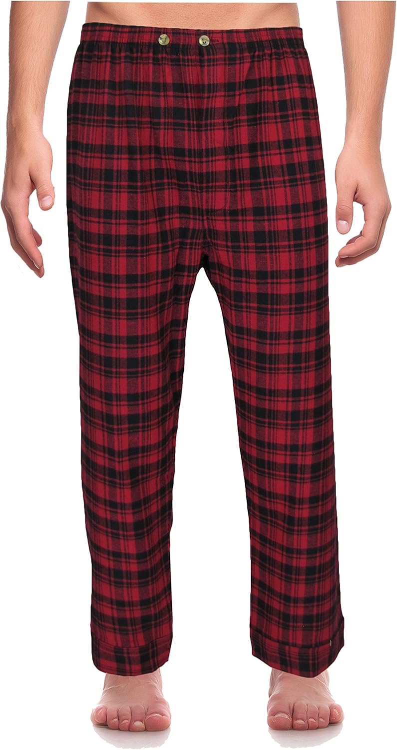 RK Classical Sleepwear Men’s 100% Cotton Flannel Pajama Set,