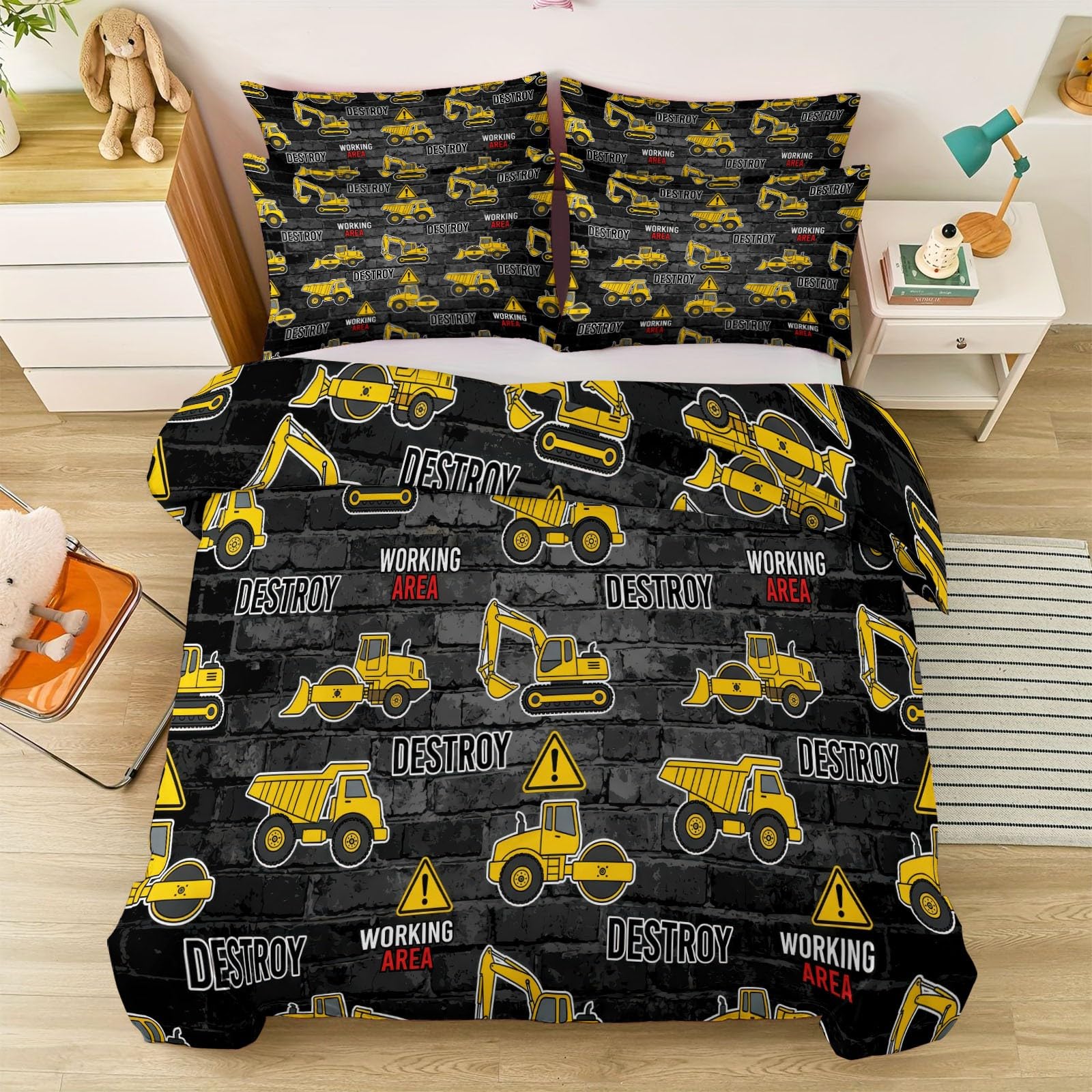Parure de lit style industriel pour transformer la chambre d'ado avec les briques