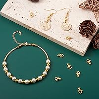 Vista 3 de Pandahall - 100 cierres de pinza de langosta de acero inoxidable 304, chapado en oro de 18 quilates, 0.394 x 0.236 x 0.118 in, para pulir joyas