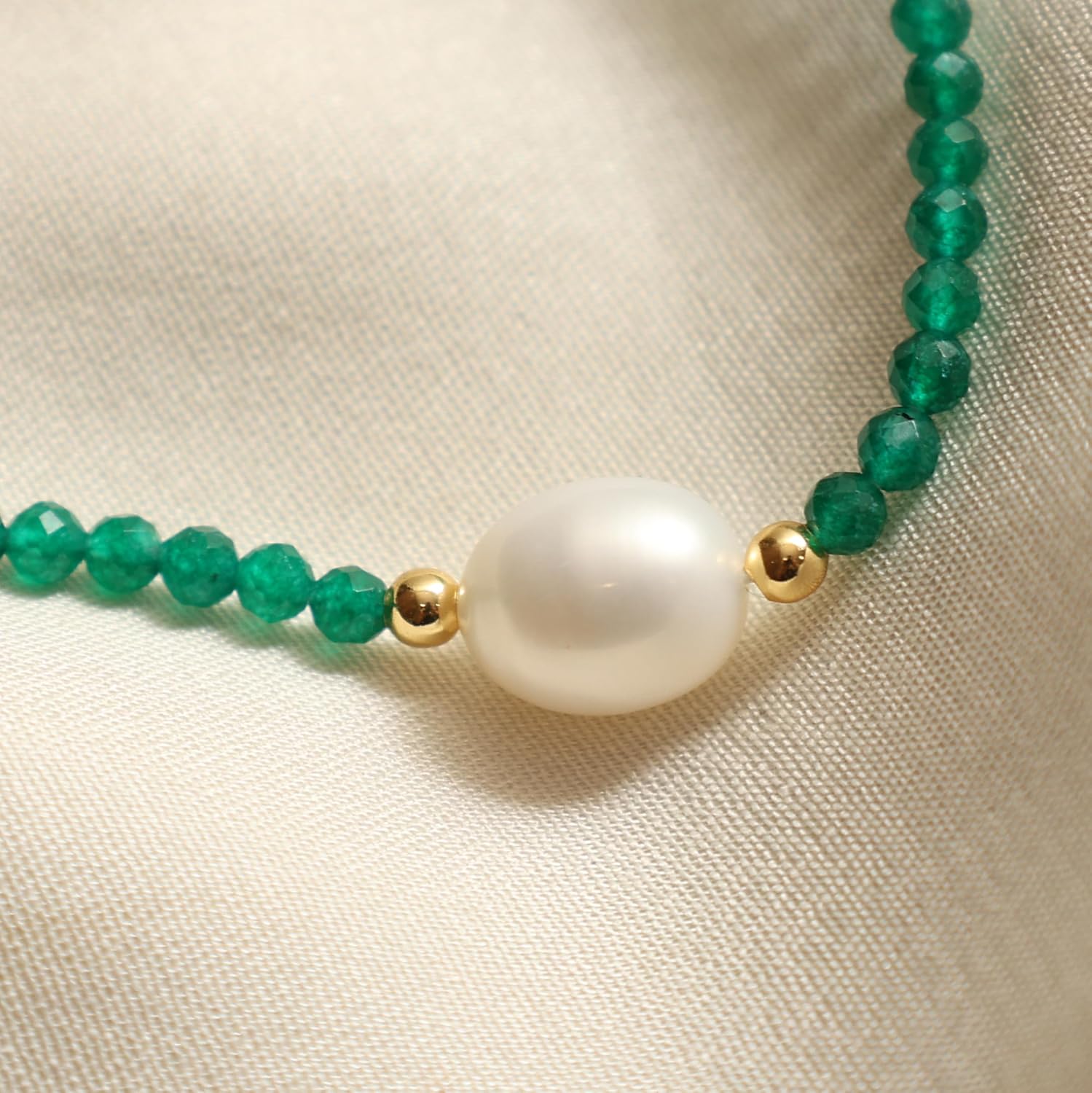 Gempires Gemstone Beaded Necklace with Freshwater Pearl Choker Style Jewelry Hypoallergenic Non Tarnish Gold Plated Crystal Beads Necklaces For Women - Image 2