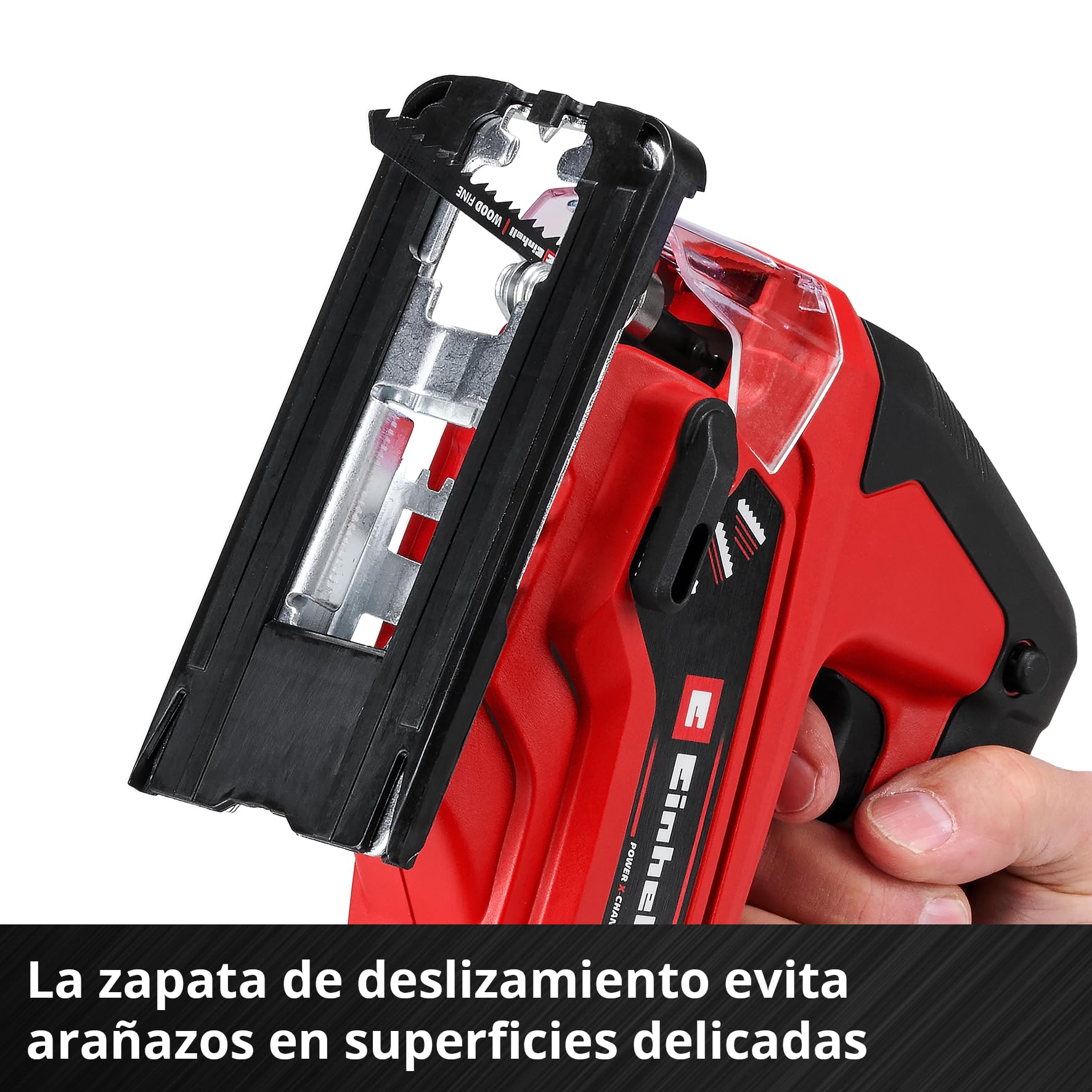 Einhell Sierra de calar con batería TC-JS 18/70 Li Power X-Change (18 V, 70 mm de profundidad de corte, cambio de hoja de hoja sin herramienta, incl. batería de 2,5 Ah y cargador, 1 hoja de sierra) | Sierra eléctrica con función de carrera de péndulo para