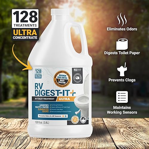 Miniatura 2 de Unique Recambio de tratamiento de inodoro RV Digest-It Ultra RV, 128 usos, súper concentrado, elimina olores y licua los residuos, tratamiento