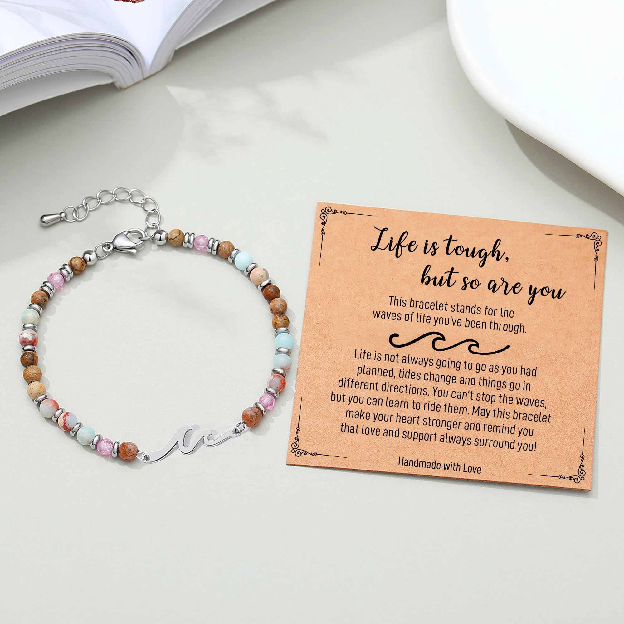 AryaHozel Wave Bracelets for Women, Graduation Gift for Her, Jewelry Gifts for Mom, Daughter, Best Friend, Sister | 13th 21st 30th 40th 50th 60th 70th Birthday Gifts for Women