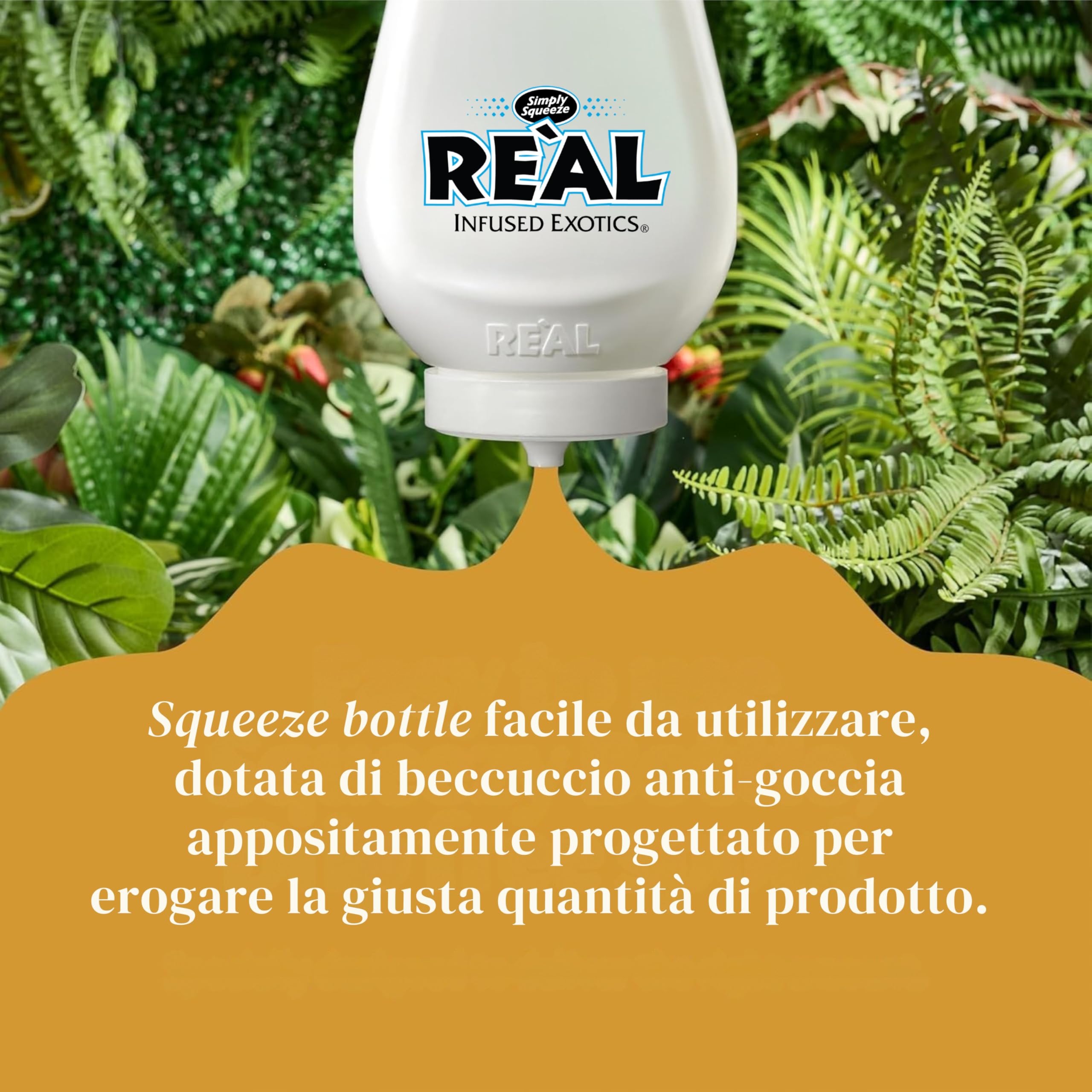Reàl Infused Exotics, Watermelon, 500 ml, Sciroppo di Anguria, Vegano, Squeeze Bottle, Ideale per Cocktail, Bevande Fresche, Dessert e Piatti Estivi
