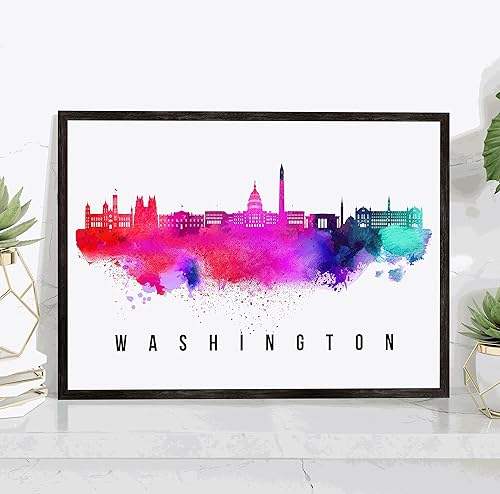 Vista 110 de Póster de Atlantic City Skyline New Jersey, pintura de paisaje urbano de Atlantic City, póster de Atlantic City New Jersey, impresión de paisaje