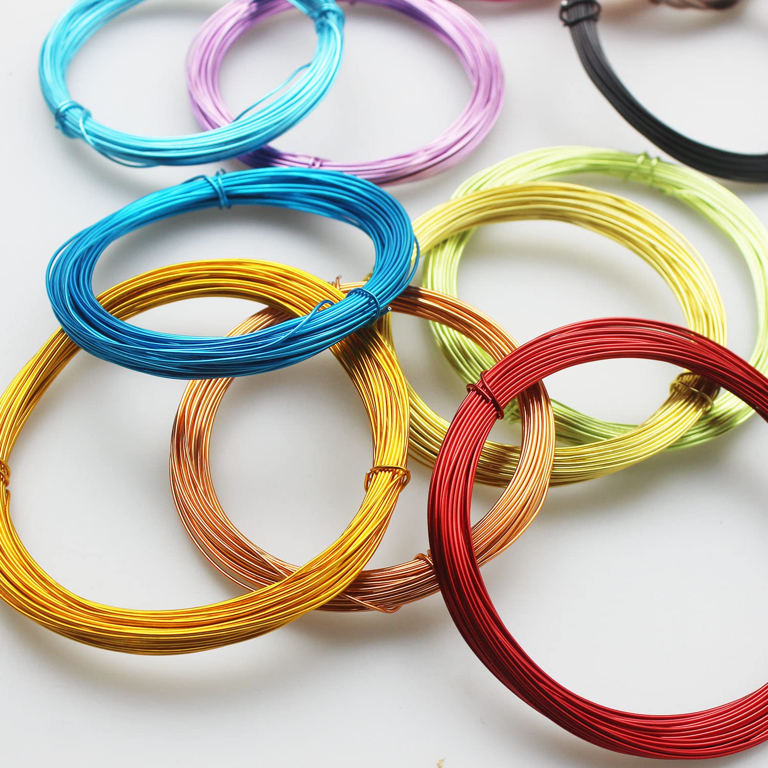 Lot De 25 Rouleaux De Fil En Aluminium Coloré De 0,8 Mm Pour