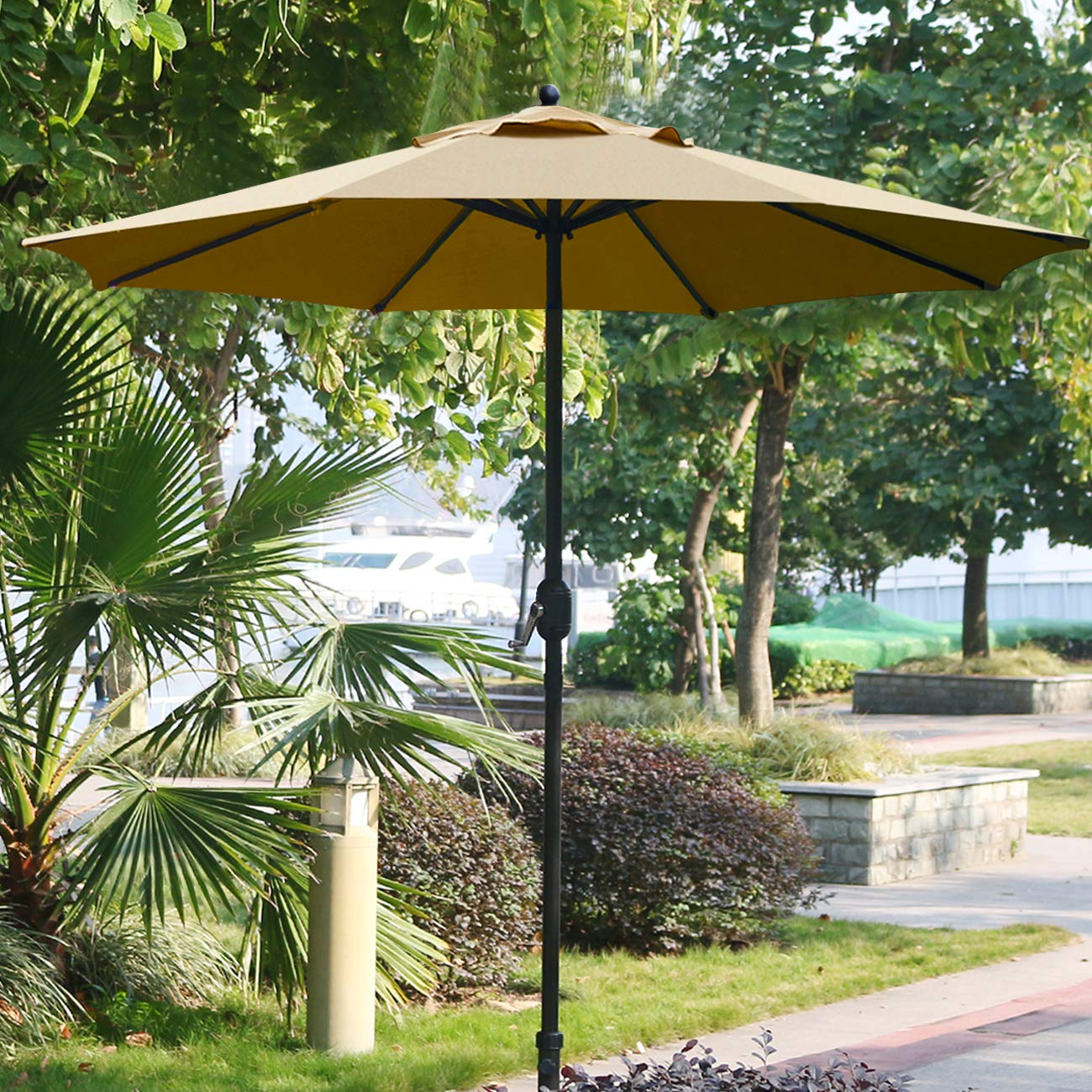 (similar ) Sunnyglade 9Ft Patio Umbrella Outdoor Table Umbrella with 8 Sturdy Ribs (Tan)
