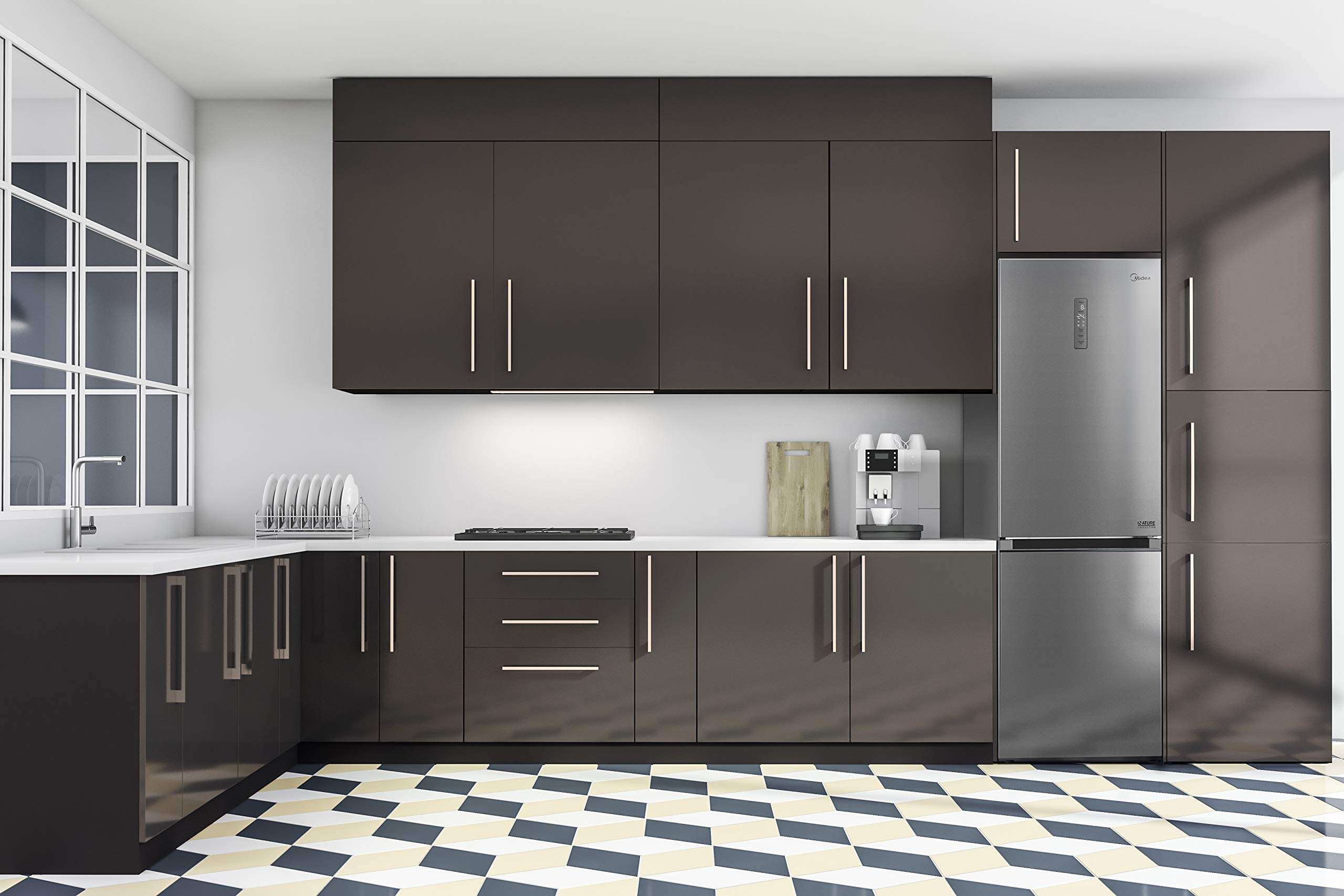 Midea Frigorífico Combi No Frost 60 cm ancho x 188 cm - Nevera combi libre instalación 224 L + 86 L Congelador - Refrigerador de bajo consumo con congelador vertical No Frost (2,00 m Inox)